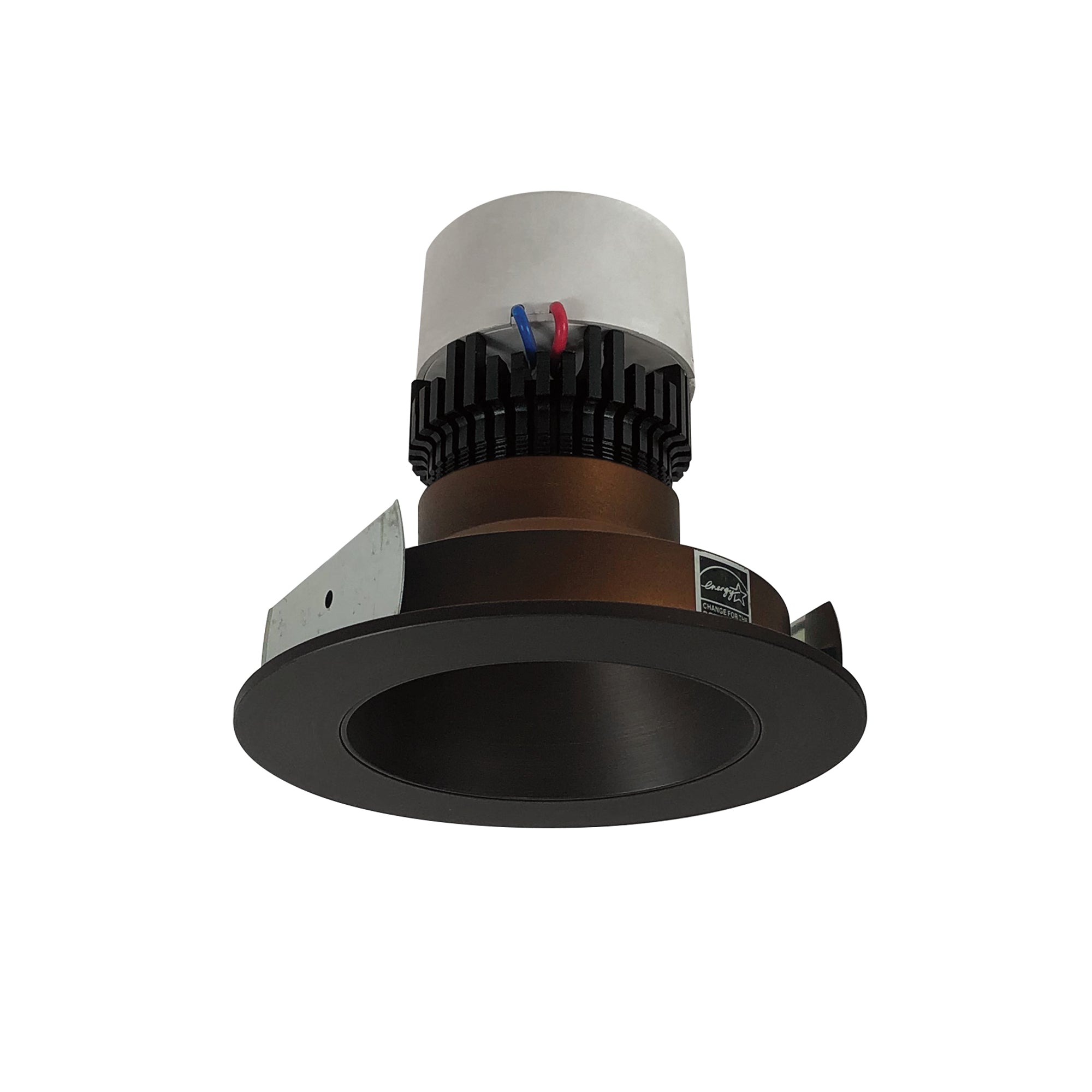 Nora Lighting NPR-4RNDC40XBZ - Recessed - 4 Inch Pearl LED Round Retrofit Reflector, 1000lm / 12W, 4000K, Bronze Reflector / Bronze Flange