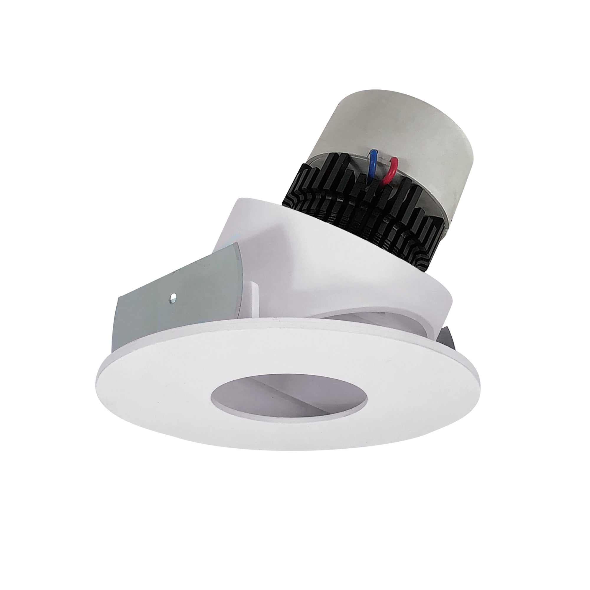 Nora Lighting NPR-4RPHA40XWW - Recessed - 4 Inch Pearl LED Round Adjustable Pinhole Retrofit, 1000lm / 12W, 4000K, White Pinhole / White Flange