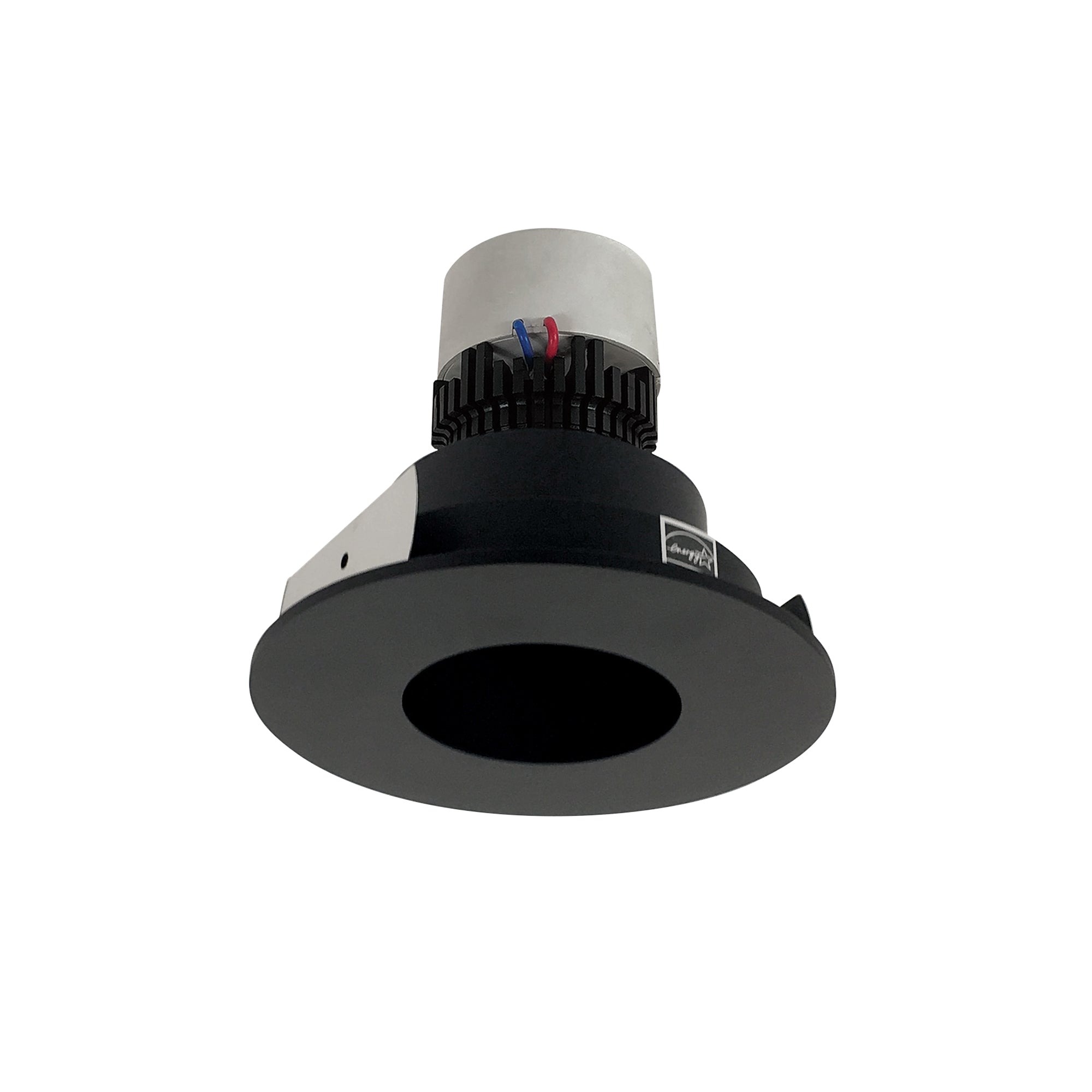 Nora Lighting NPR-4RPH40XBB - Recessed - 4 Inch Pearl LED Round Pinhole Retrofit, 1000lm / 12W, 4000K, Black Pinhole / Black Flange