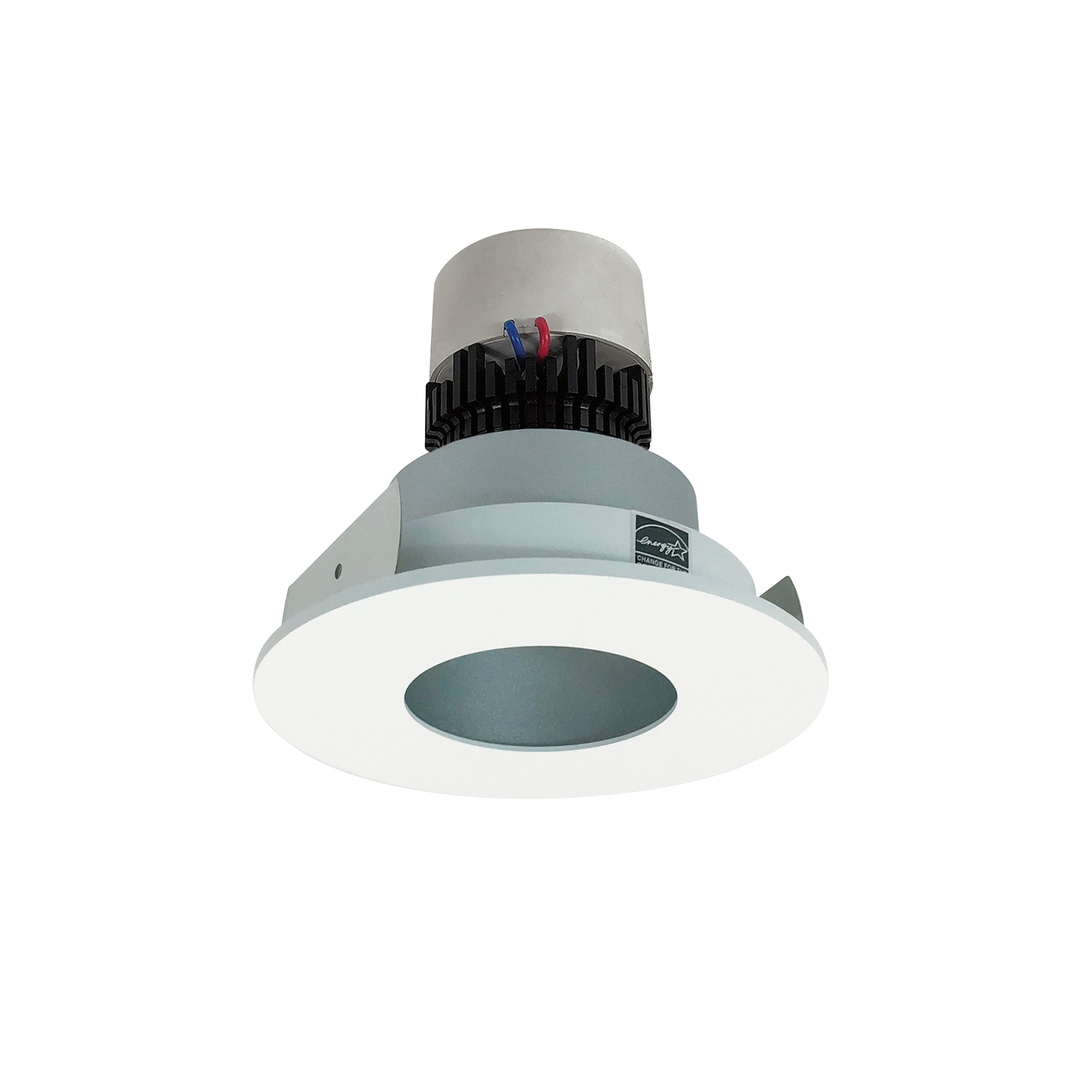 Nora Lighting NPR-4RPHCDXHZMPW - Recessed - 4 Inch Pearl LED Round Pinhole Retrofit, 800lm / 12W, Comfort Dim, Haze Pinhole / Matte Powder White Flange