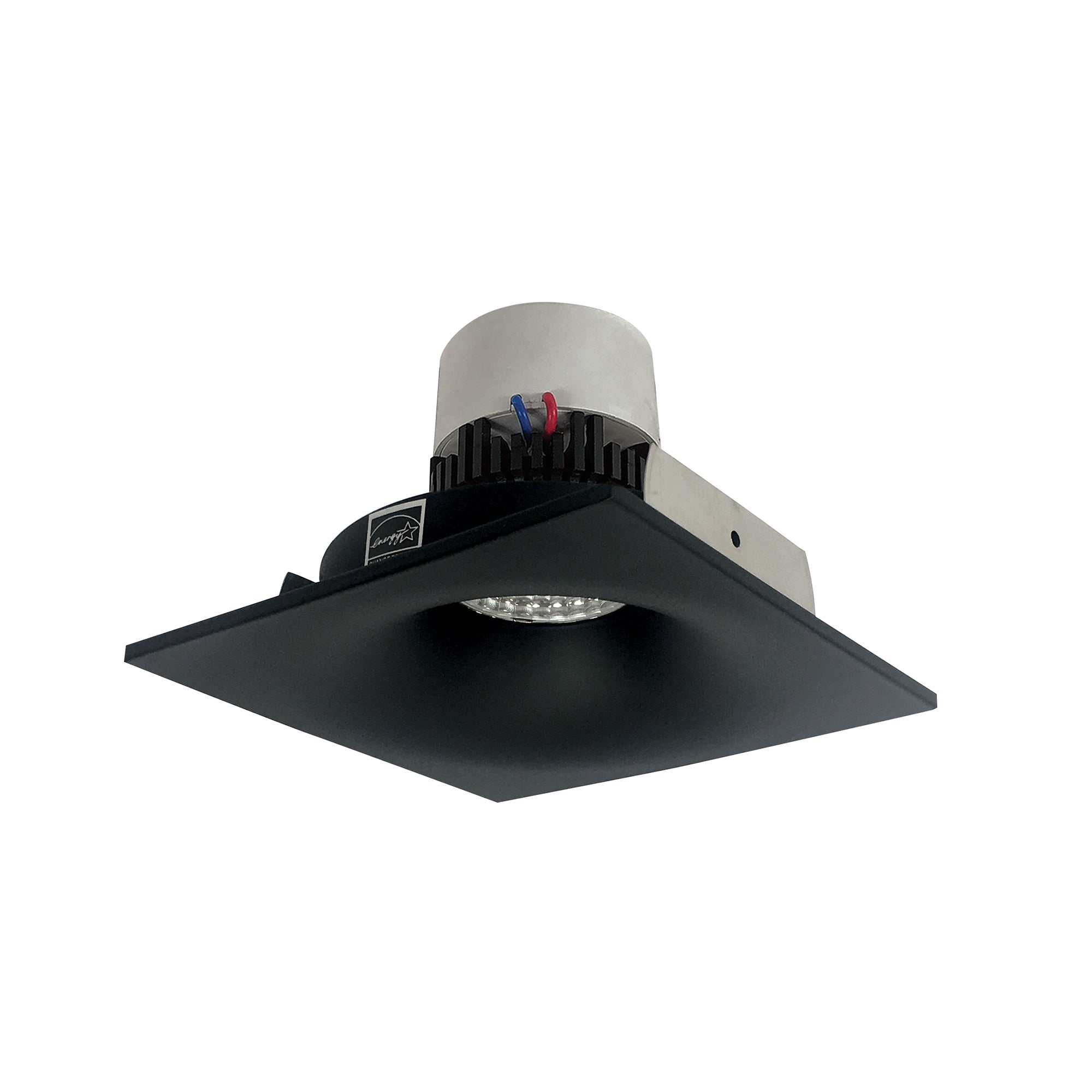 Nora Lighting NPR-4SNB27XBB - Recessed - 4 Inch Pearl LED Square Bullnose Retrofit, 1000lm / 12W, 2700K, Black Finish