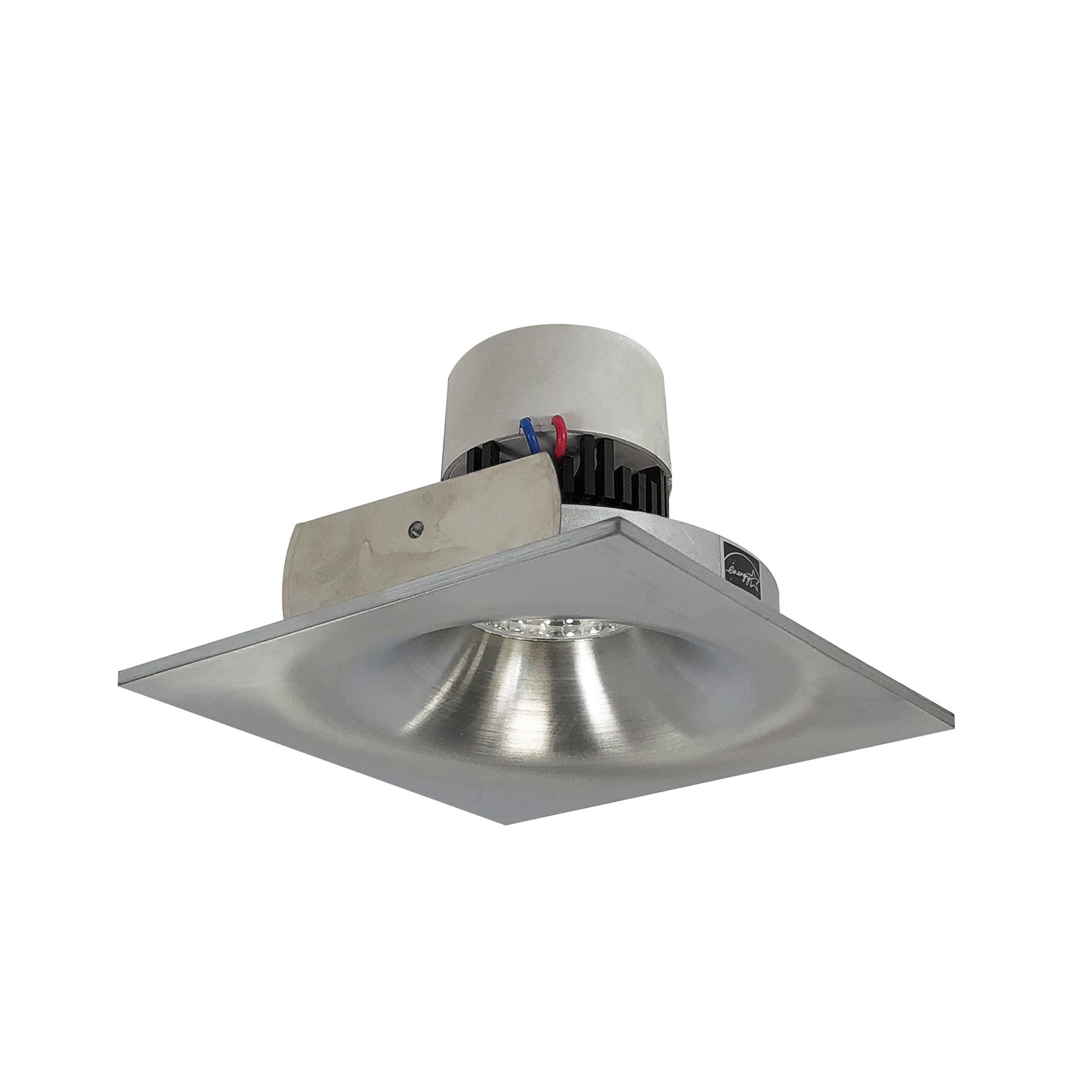 Nora Lighting NPR-4SNB27XNN - Recessed - 4 Inch Pearl LED Square Bullnose Retrofit, 1000lm / 12W, 2700K, Natural Metal Finish