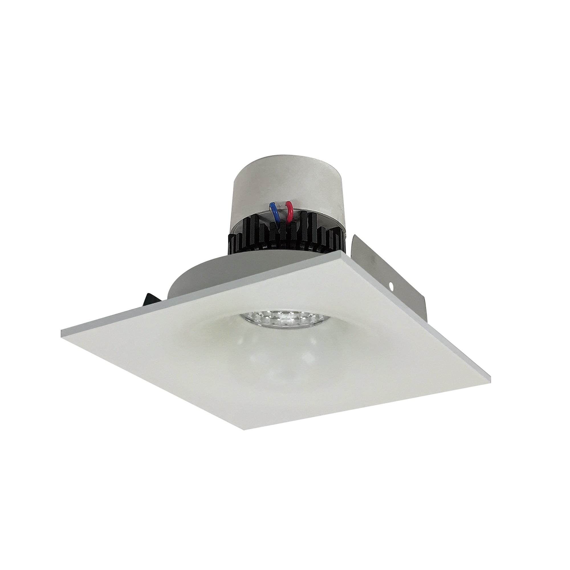 Nora Lighting NPR-4SNB27XWW - Recessed - 4 Inch Pearl LED Square Bullnose Retrofit, 1000lm / 12W, 2700K, White Finish