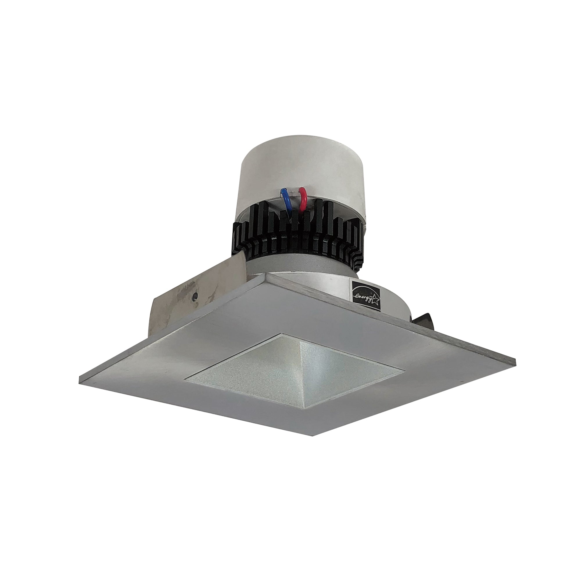 Nora Lighting NPR-4SNDSQ27XHN - Recessed - 4 Inch Pearl LED Square Retrofit Reflector with Square Aperture, 1000lm / 12W, 2700K, Haze Reflector / Natural Metal Flange