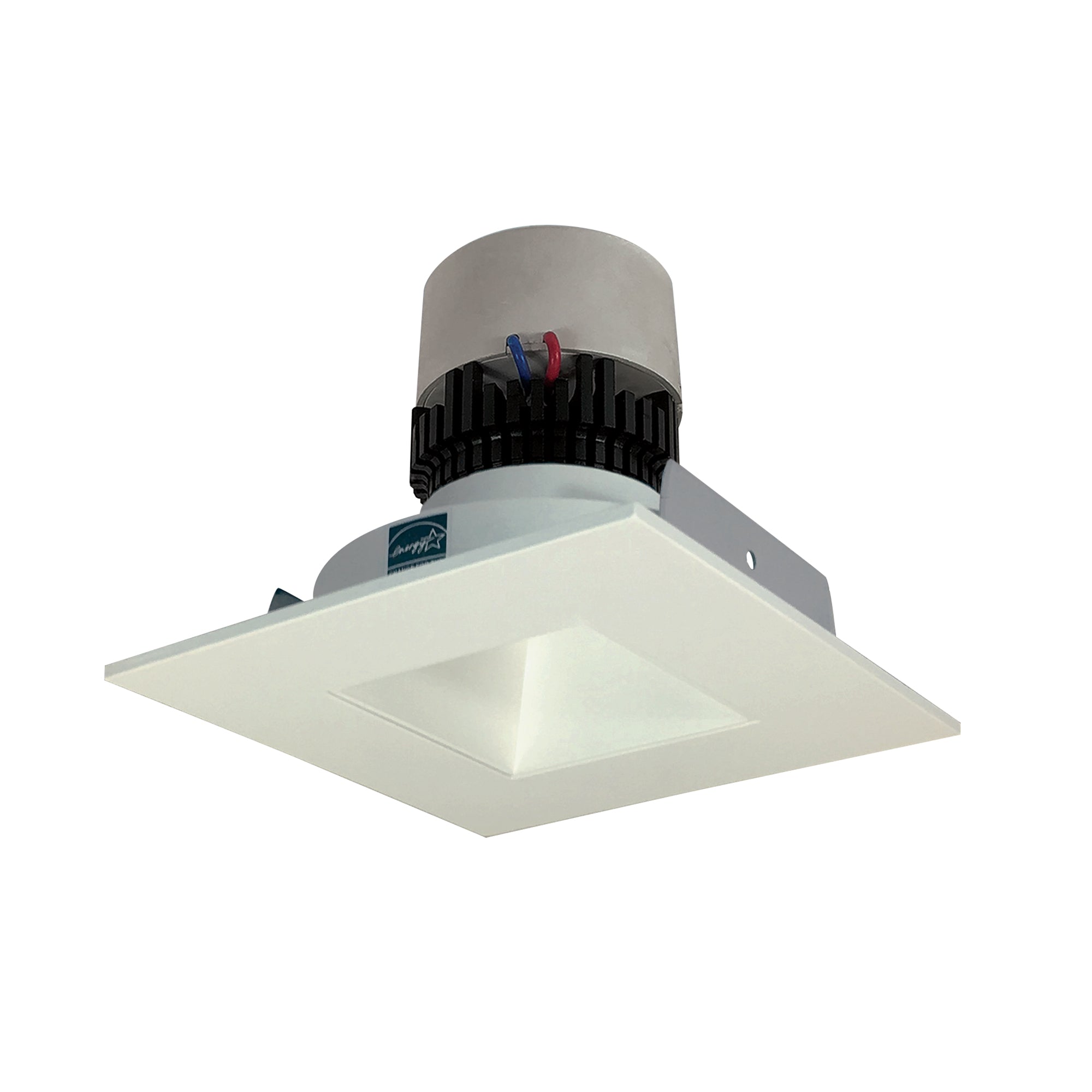 Nora Lighting NPR-4SNDSQ27XWW - Recessed - 4 Inch Pearl LED Square Retrofit Reflector with Square Aperture, 1000lm / 12W, 2700K, White Reflector / White Flange