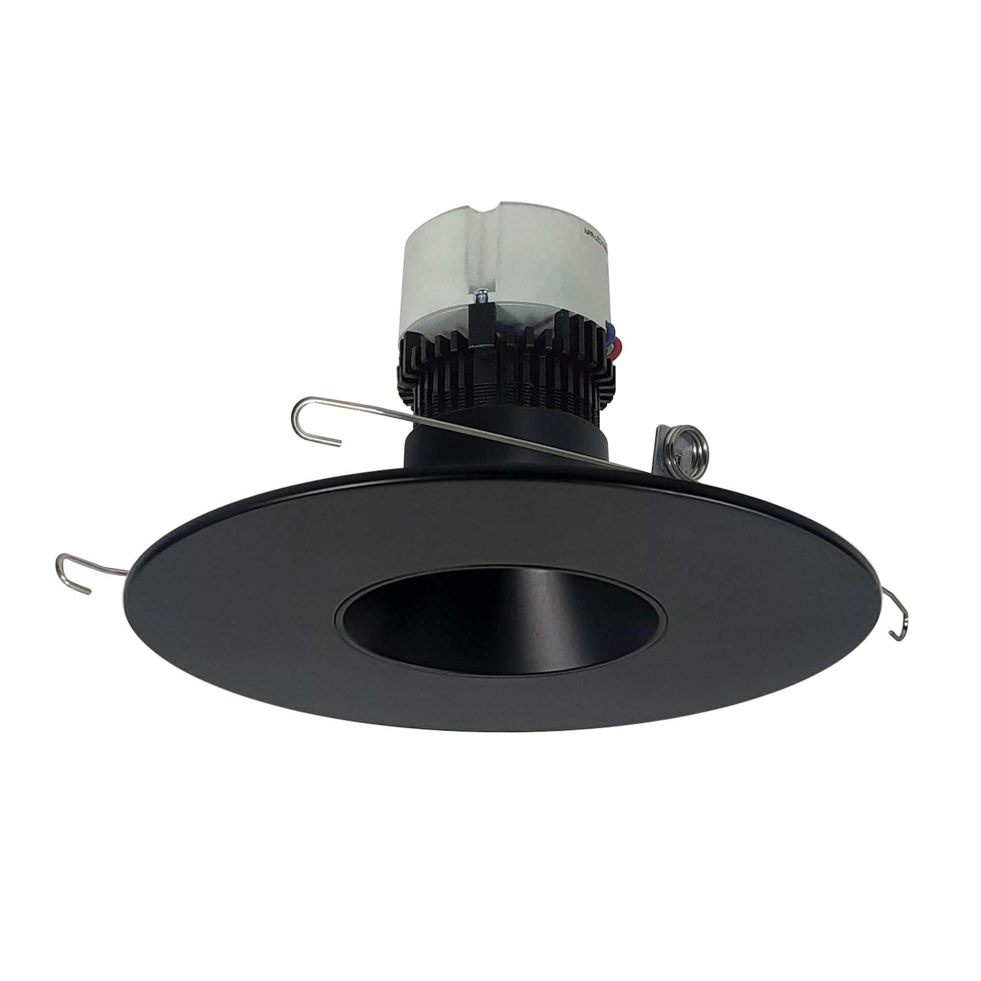 Nora Lighting NPR-56RNDC27XBB - Recessed - 5 Inch/6 Inch Pearl LED Round Retrofit Reflector, 1200lm / 12W, 2700K, Black Reflector / Black Flange