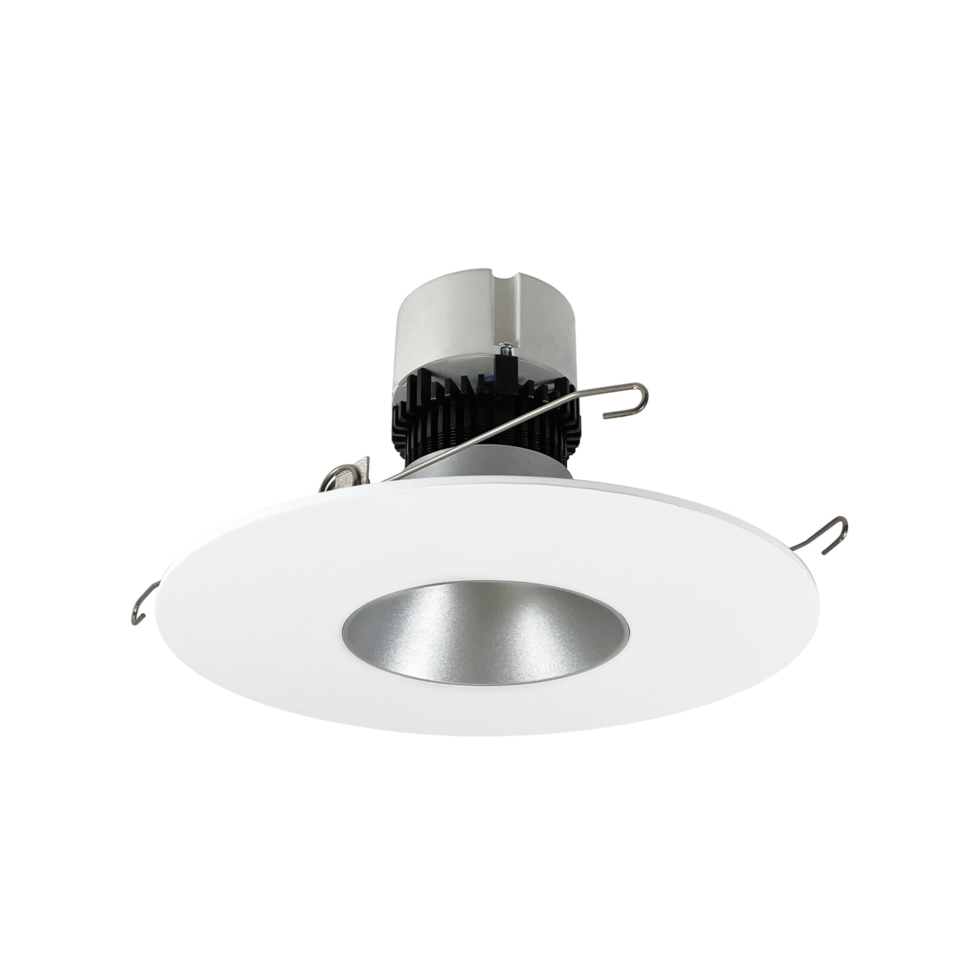 Nora Lighting NPR-56RNDC27XHZMPW - Recessed - 5 Inch/6 Inch Pearl LED Round Retrofit Reflector, 1200lm / 12W, 2700K, Haze Reflector / Matte Powder White Flange