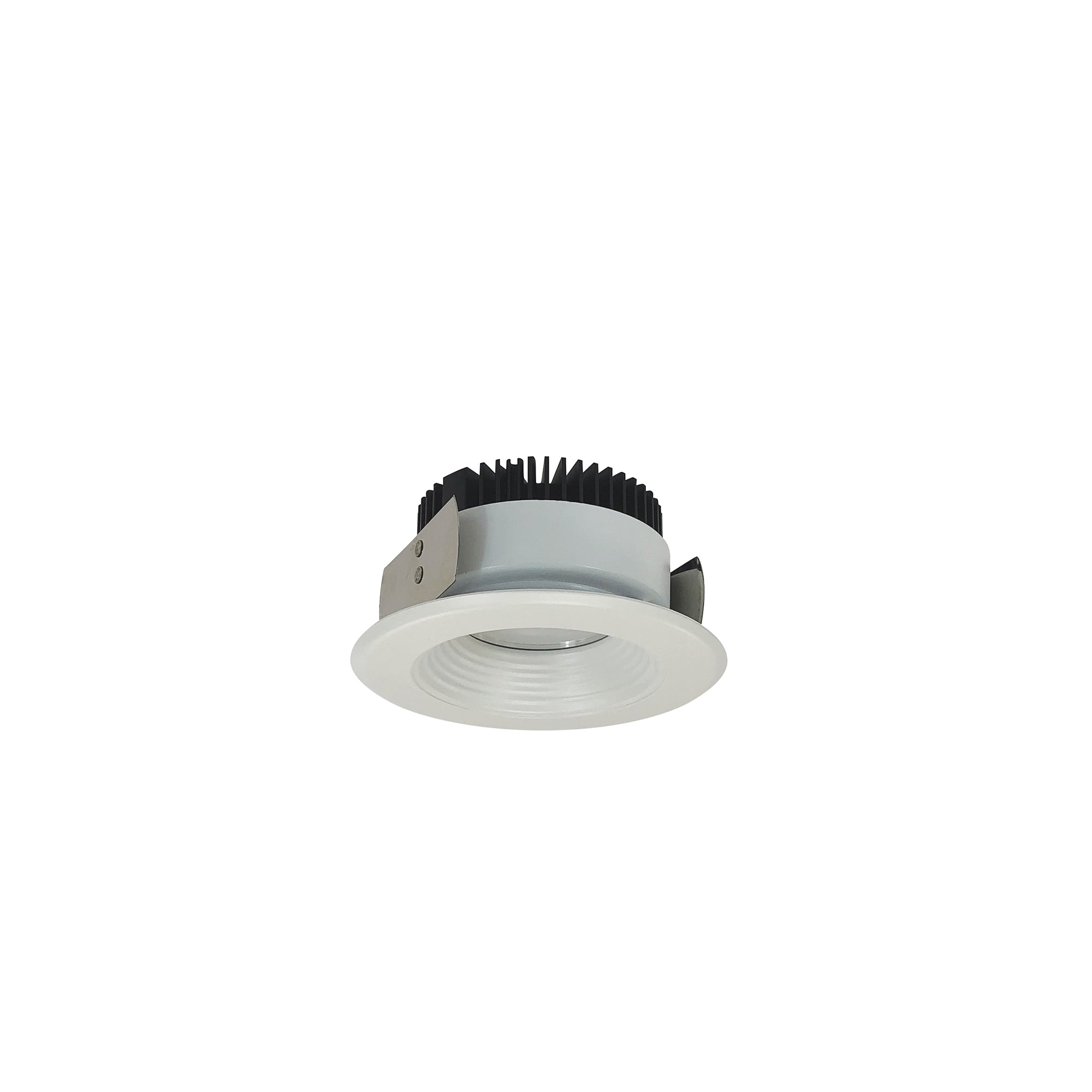 Nora Lighting NRM2-412L0927FMPW - Recessed - 4 Inch Marquise II Trim, 900lm, 2700K, Flood Baffle, Matte Powder White