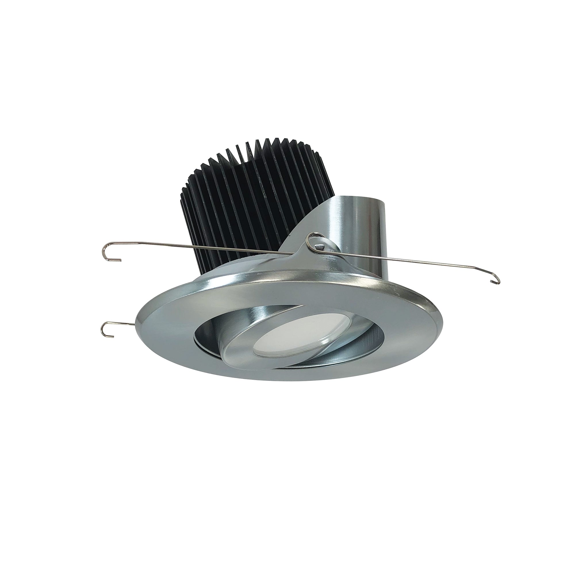 Nora Lighting NRM2-514L2530FNN - Recessed - 5 Inch Marquise II Round Surface Adjustable Trim, 80-Degrees Flood, 2500lm, 3000K, Natural Metal (Not Compatible with NHRM2-525 Housing)