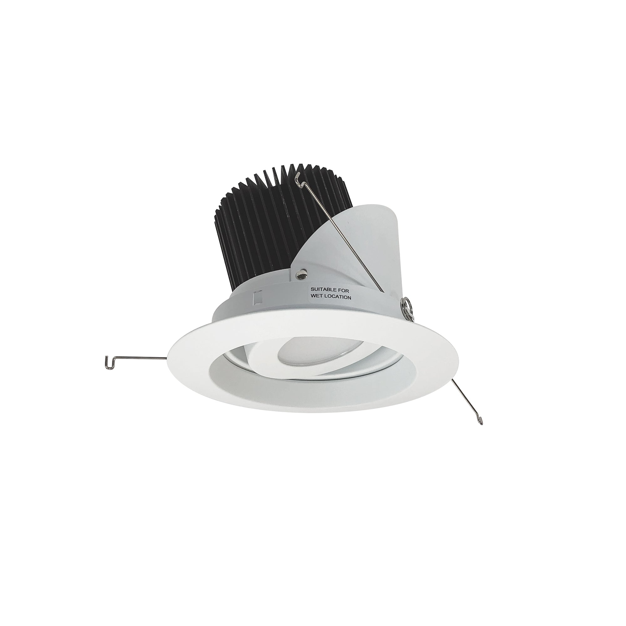 Nora Lighting NRM2-519L2535FMPW - Recessed - 5 Inch Marquise II Round Regressed Adj. Reflector Trim, 80-Degrees Flood, 2500lm, 3500K, Matte Powder White (Not Compatible with NHRM2-525 Housing)