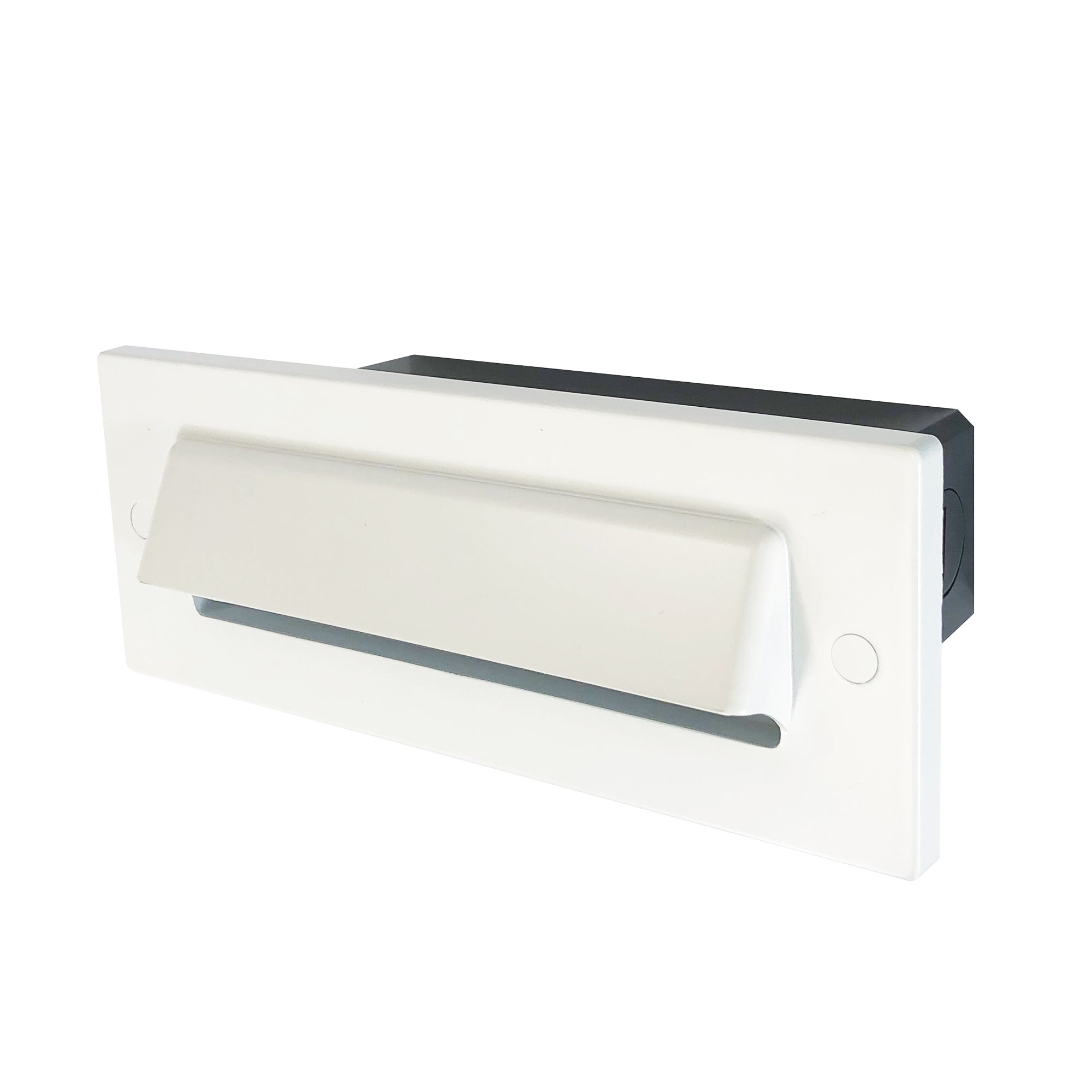 Nora Lighting NSW-843/32W - Step Light - Brick Die-Cast LED Step Light w/ Horizontal Shroud Face Plate, 149lm / 4.6W, 3000K, White Finish