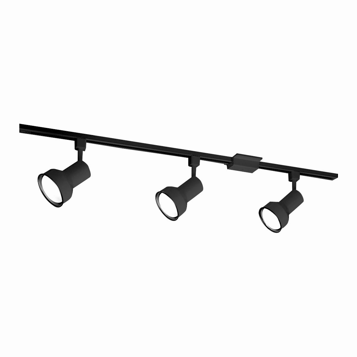 Nora Lighting NTL-150B - Track - 4-ft Track Pack with (3) Step Cylinder PAR30 Track Heads, Black