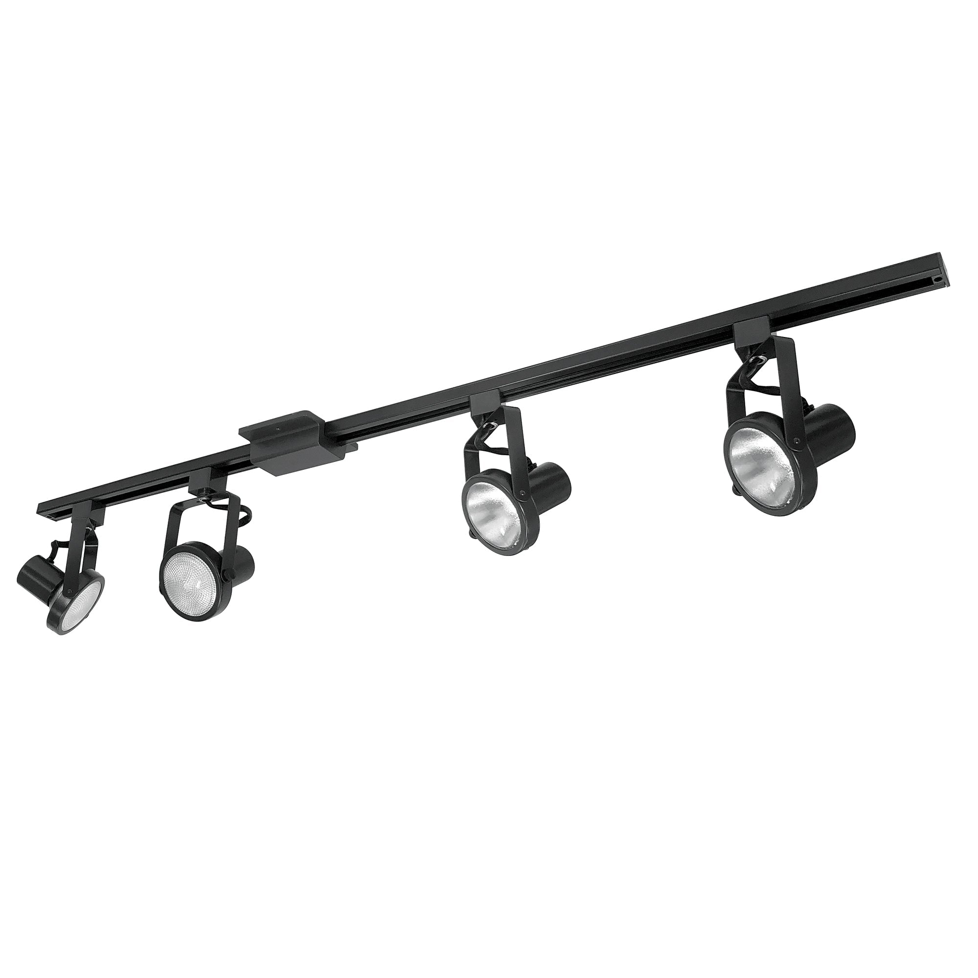 Nora Lighting NTL-158B/4H - Track - 4-ft Track Pack with (4) Gimbal Ring PAR30 Track Heads, Black