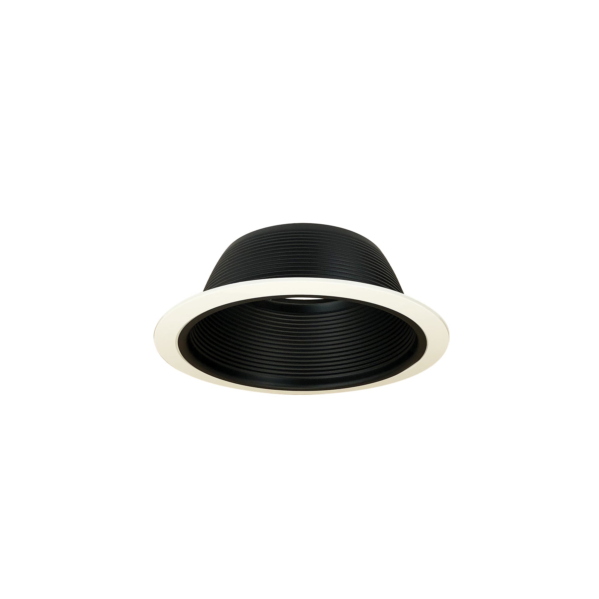 Nora Lighting NTM-30 - Recessed - 6 Inch BR/PAR30 Stepped Baffle w/ Plastic Ring, Black/White