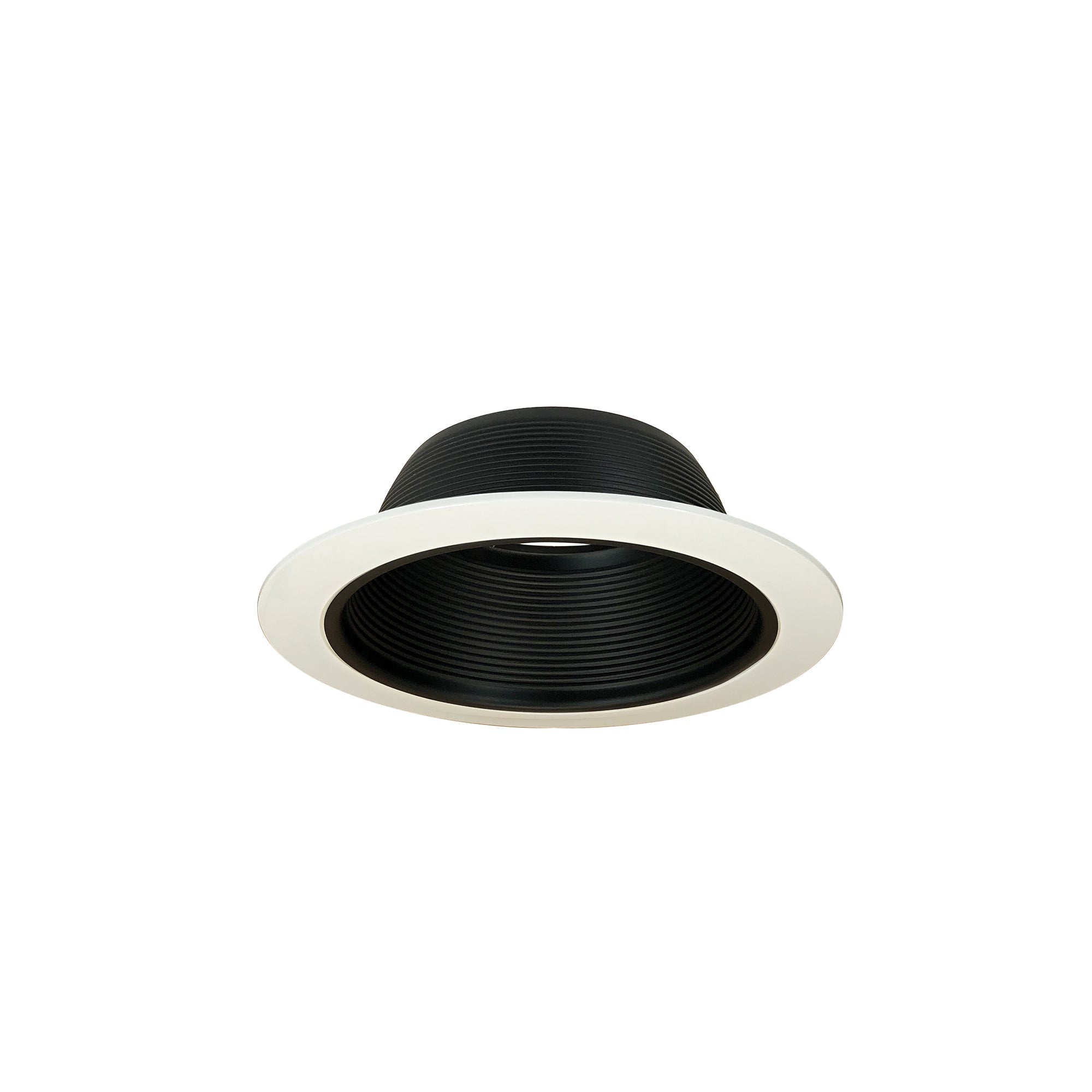 Nora Lighting NTM-30OV - Recessed - 6 Inch BR/PAR30 Stepped Baffle w/ Oversize Plastic Ring, Black/White