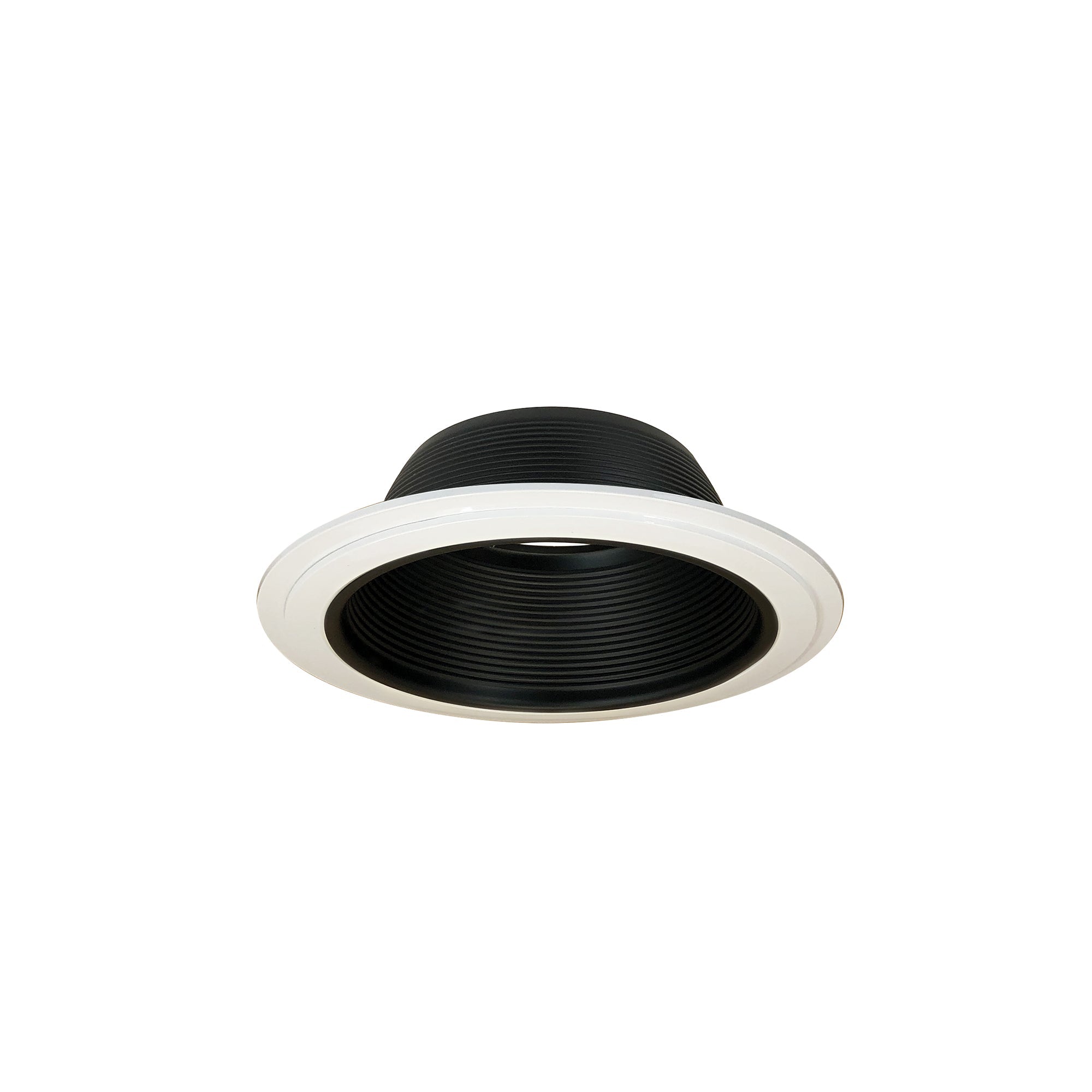 Nora Lighting NTM-30/2R - Recessed - 6 Inch BR/PAR30 Stepped Baffle w/ Regular & Oversize Plastic Rings, Black/White