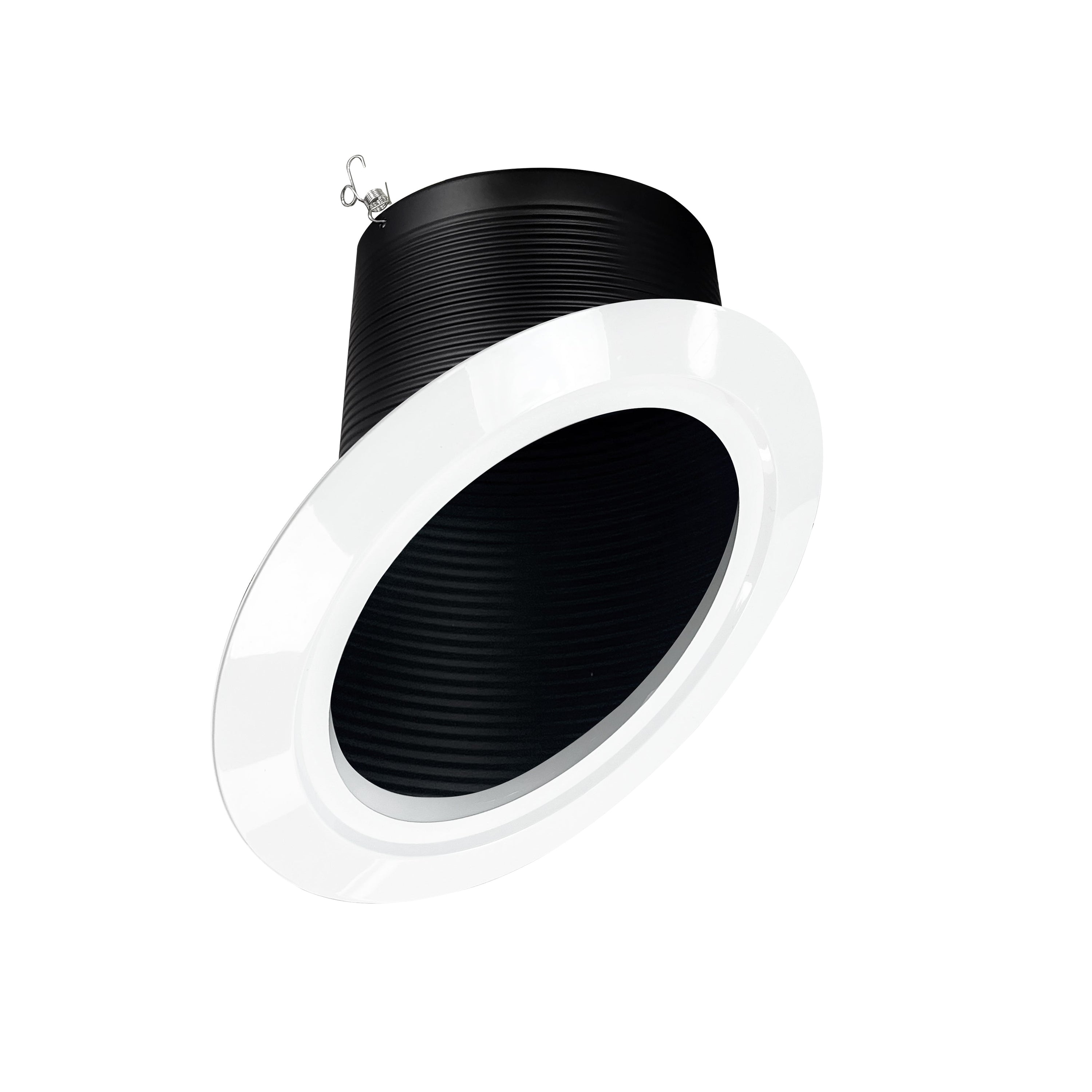 Nora Lighting NTM-617/45B - Recessed - 6 Inch Super Sloped Baffle Trim, Black Baffle / White Flange