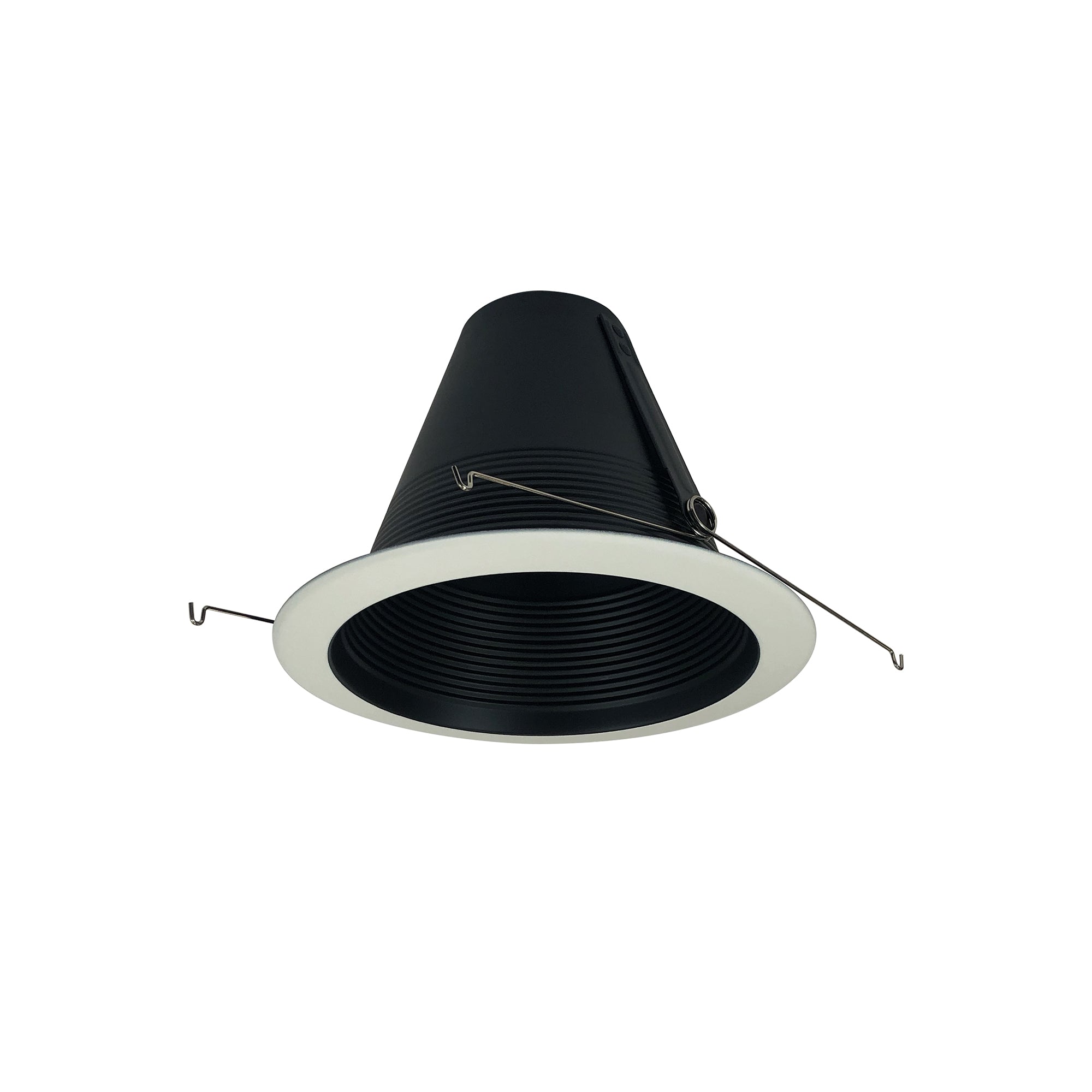 Nora Lighting NTM-726B - Recessed - 6 Inch Air-Tight Baffled Lensless Shower Trim, Black/White