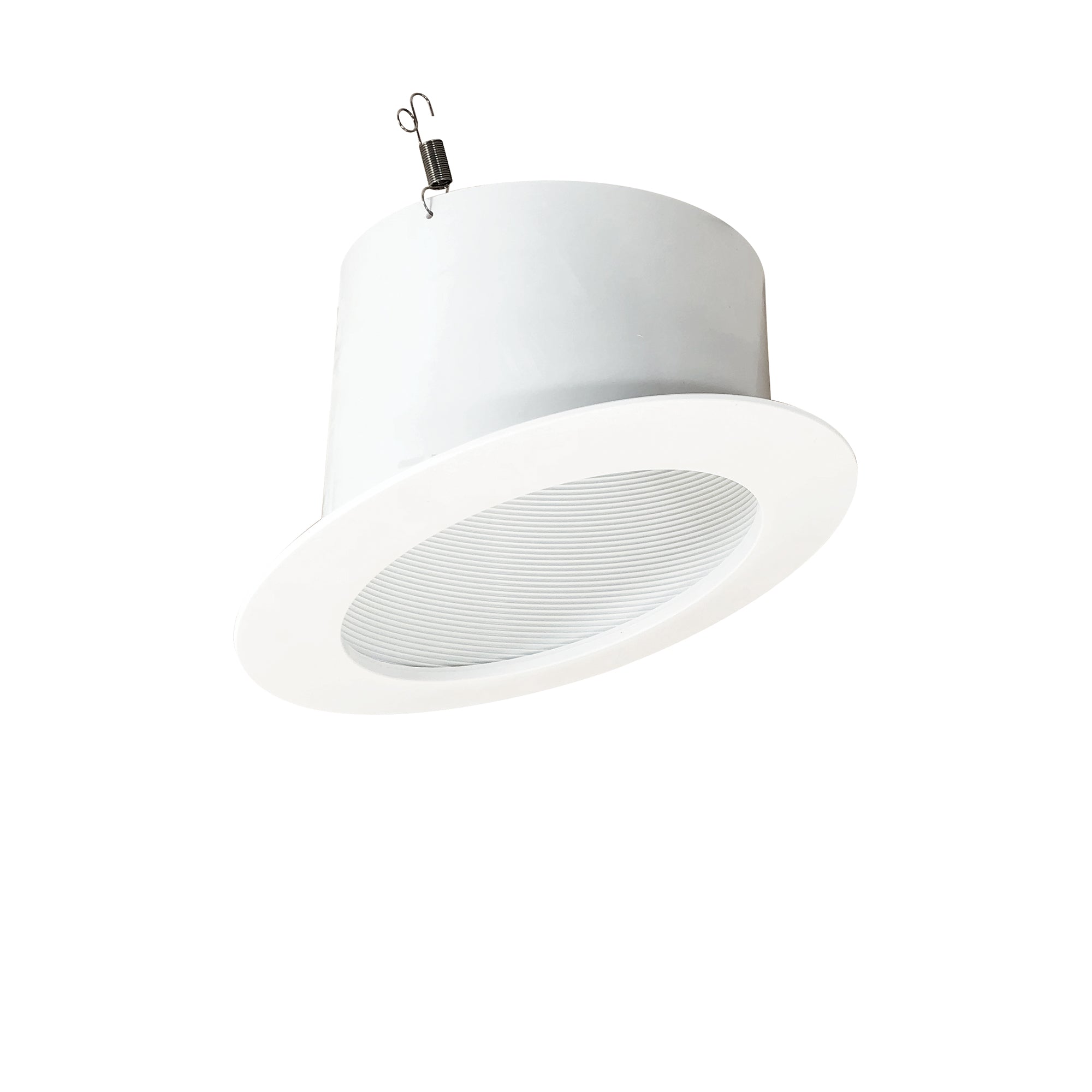 Nora Lighting NTP-614W - Recessed - 6 Inch Sloped Phenolic Stepped Baffle Trim, White/White