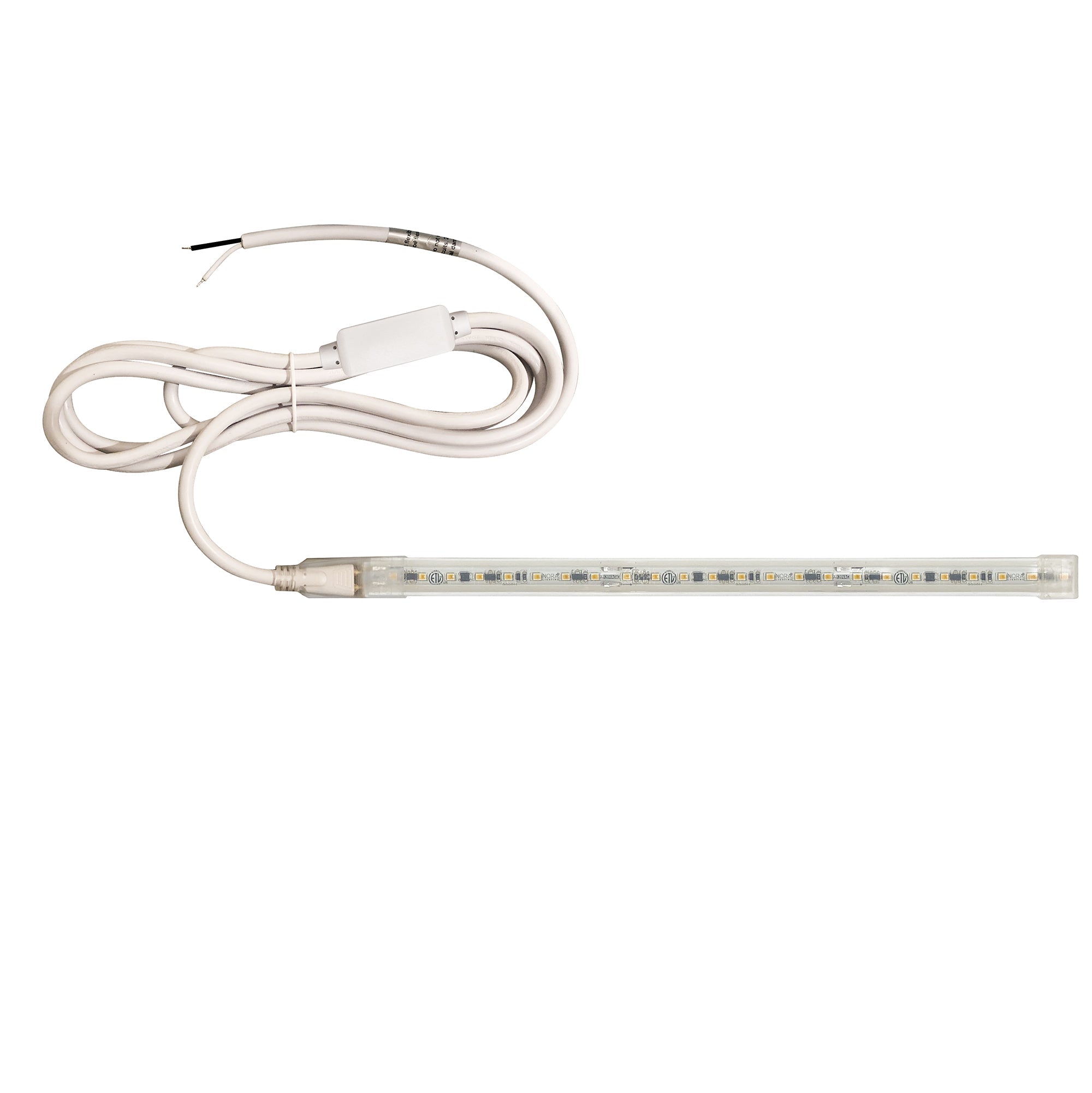 Nora Lighting NUTP13-W24-8-12-930/HWSP - Accent / Undercabinet - Custom Cut 24-ft, 8-in 120V Continuous LED Tape Light, 330lm / 3.6W per foot, 3000K, w/ Mounting Clips and 8' Hardwired Power Cord w/ Surge Protector