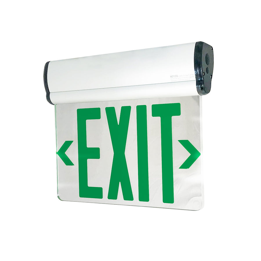 Nora NX-811-LEDG2MW LED Exit Sign Adjustable 2 Circuit 2F Green/Mirrored Acrylic WT