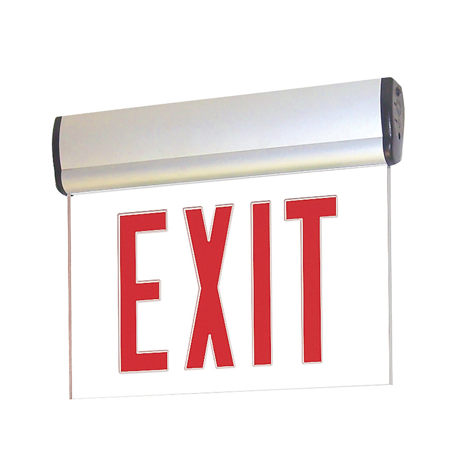 Nora NX-812-LEDRCA Adjustable LED Exit Sign, 1 Face, Battery Backup Red/Clear AluminumM