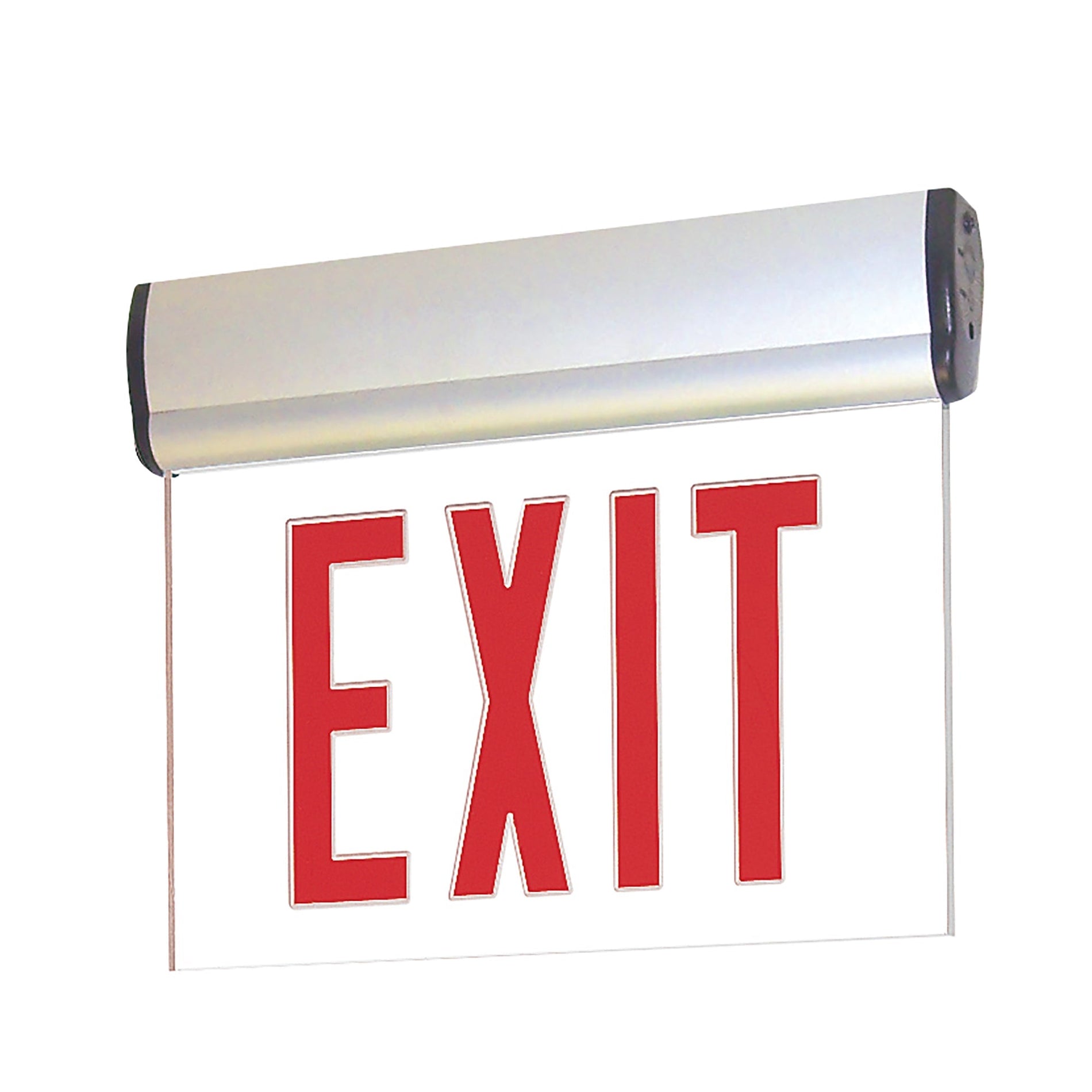 Nora NX-812-LEDRCA Adjustable LED Exit Sign, 1 Face, Battery Backup Red/Clear AluminumM