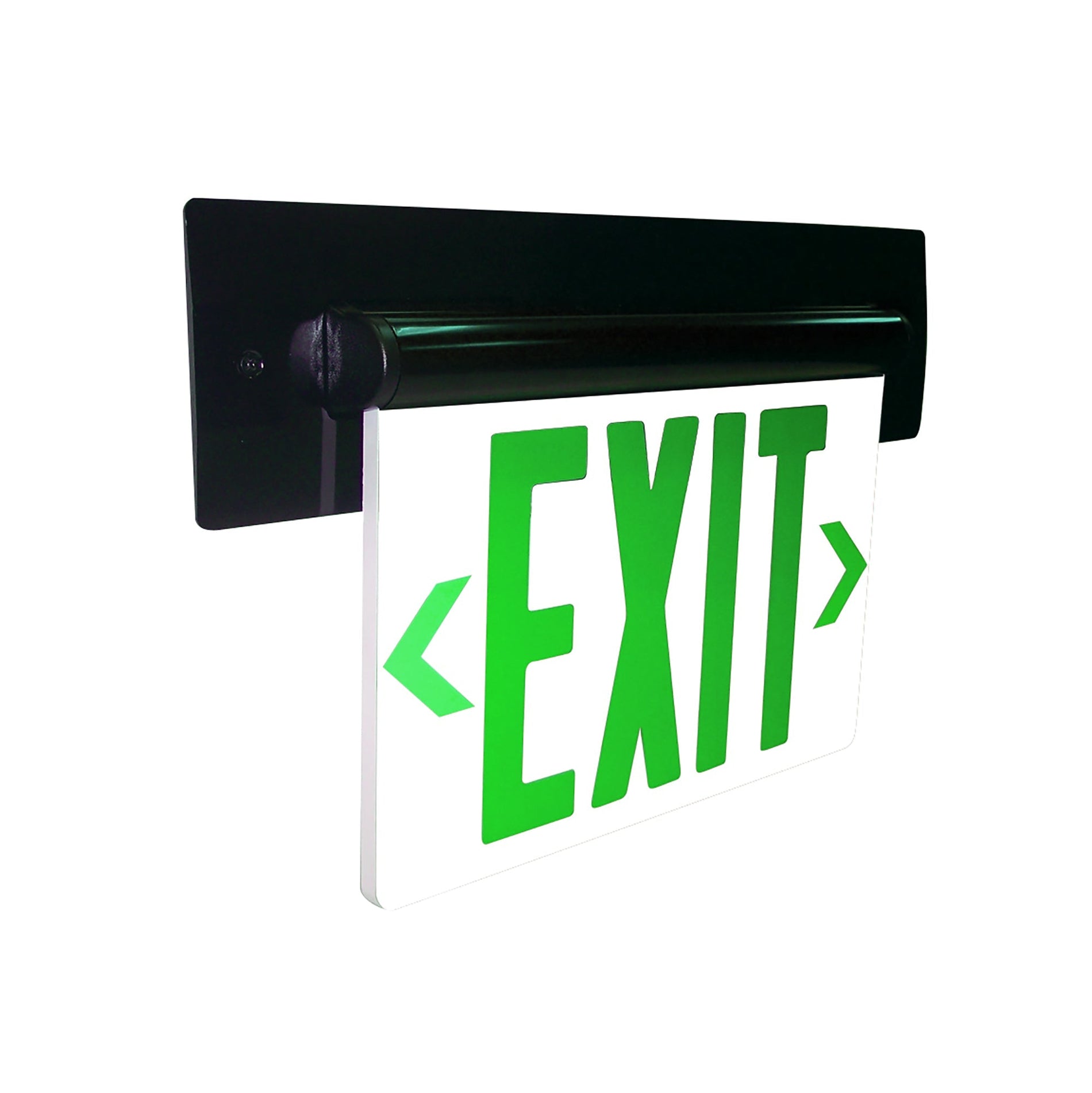 Nora NX-814-LEDG2MW Recessed Adjustable LED Exit Sign, 2-Circuit 2F Green/Mirrored Acrylic WHI