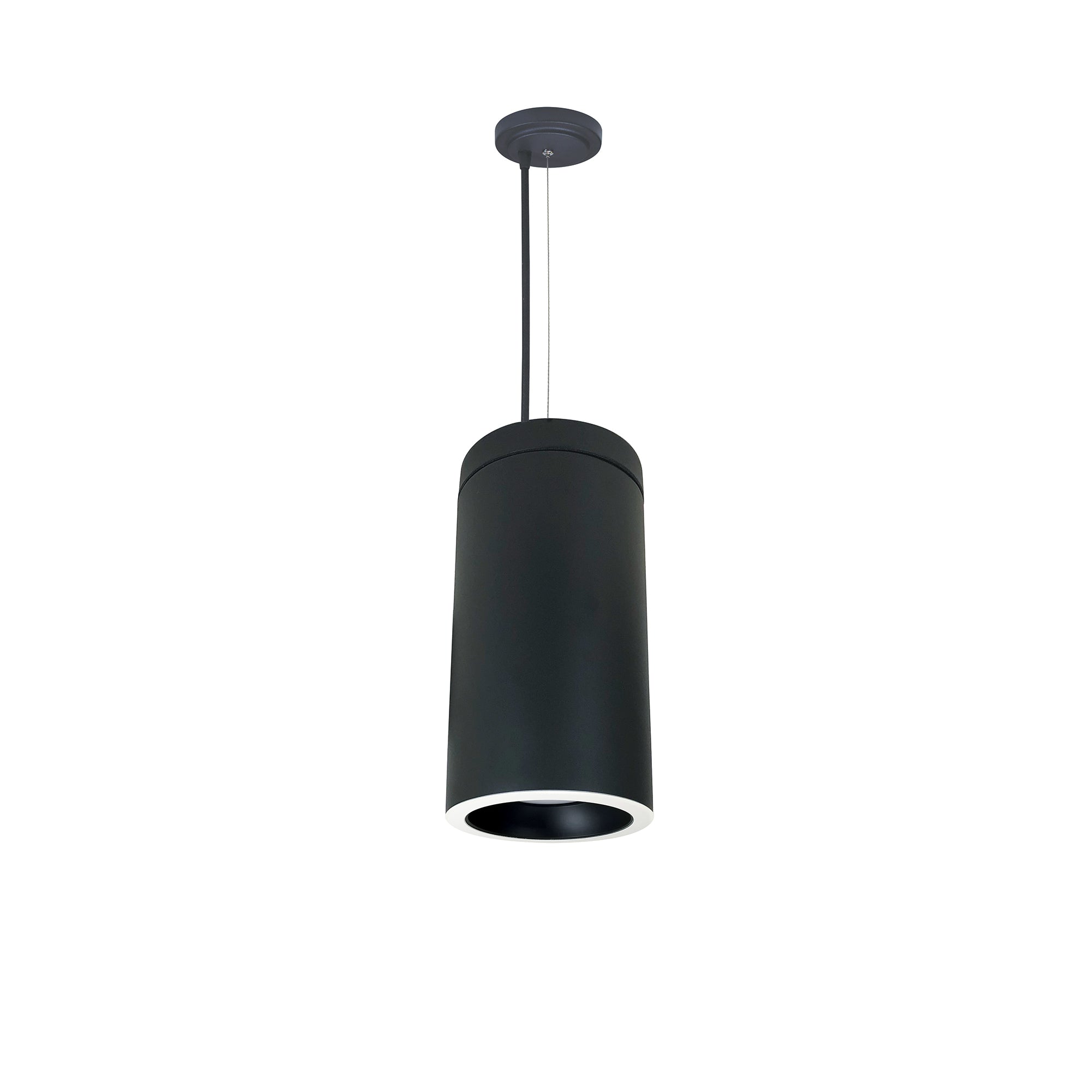 Nora Lighting NYLD2-6C075240BWBAC - Cylinder - 6 Inch Cylinder, Black, Cable mount, Cobalt baffle, 750L, 40K, Black/White