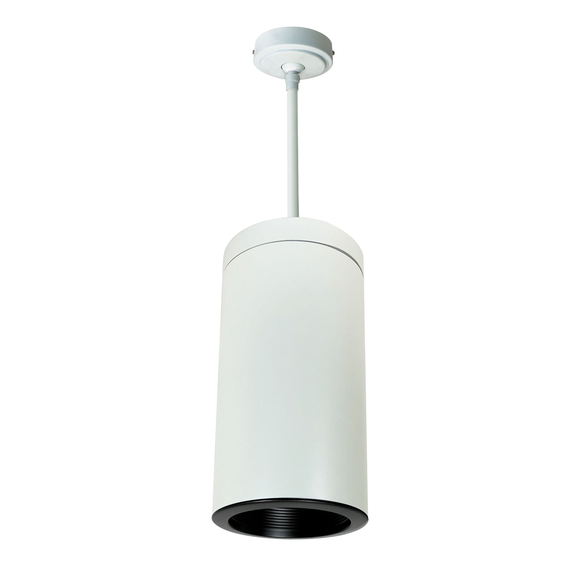 Nora Lighting NYLI-6PI2BBW - Cylinder - 6 Inch Cylinder, White Pendant Mount, Incandescent, Baf., Black