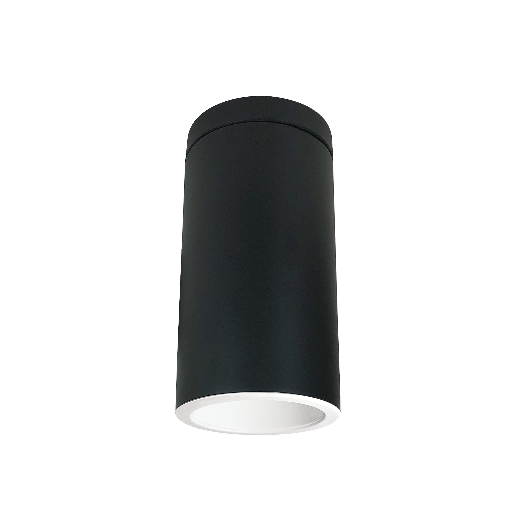 Nora Lighting NYLI-6SI1WWB - Cylinder - 6 Inch Cylinder, Black, Surface Mount, Incandescent, Refl., White