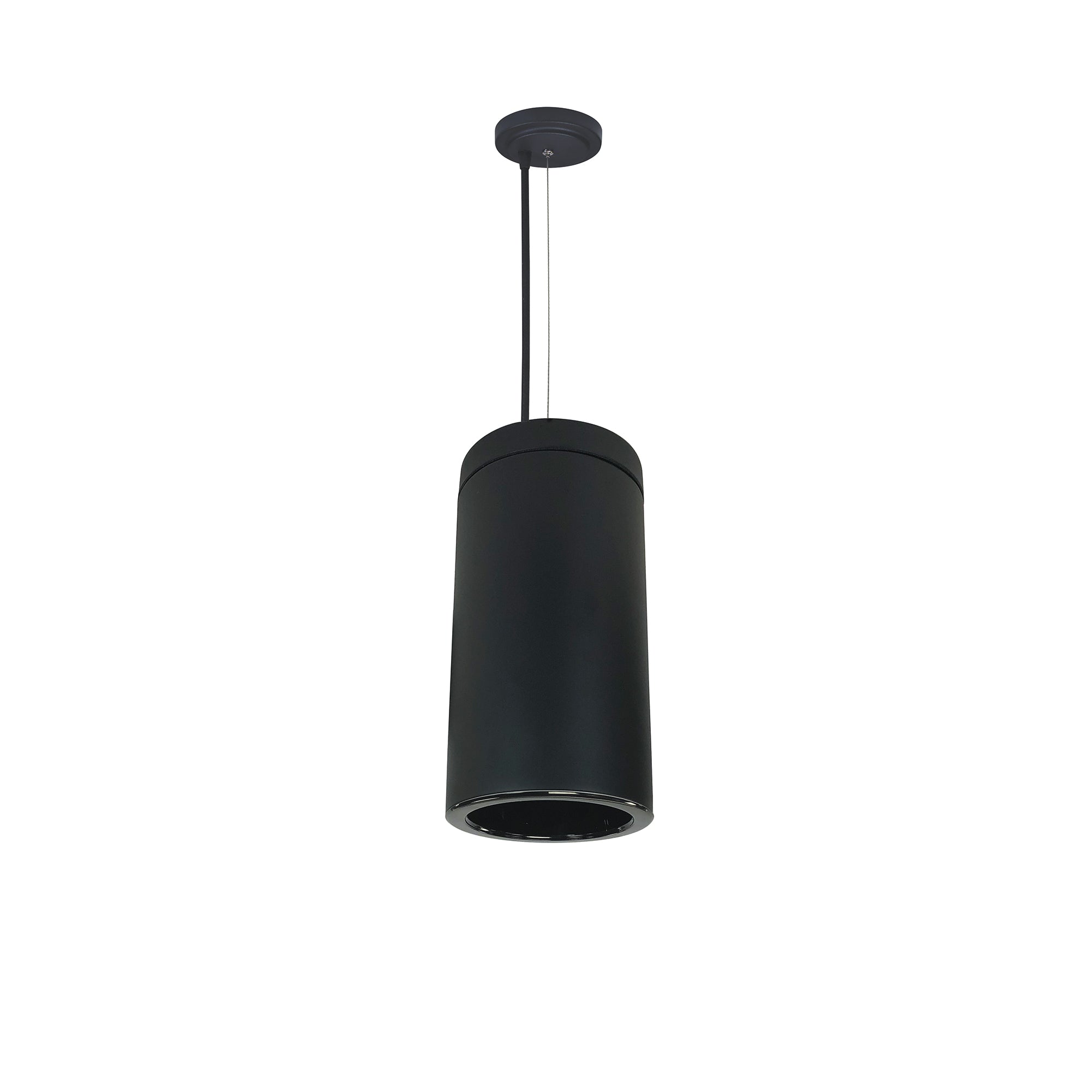 Nora Lighting NYLS2-6C35130MBBB3AC - Cylinder - 6 Inch CYL CABLE 3500LM REF MED FLD 30K BLK/BLK BLK CYL 120V TRIAC/ELV