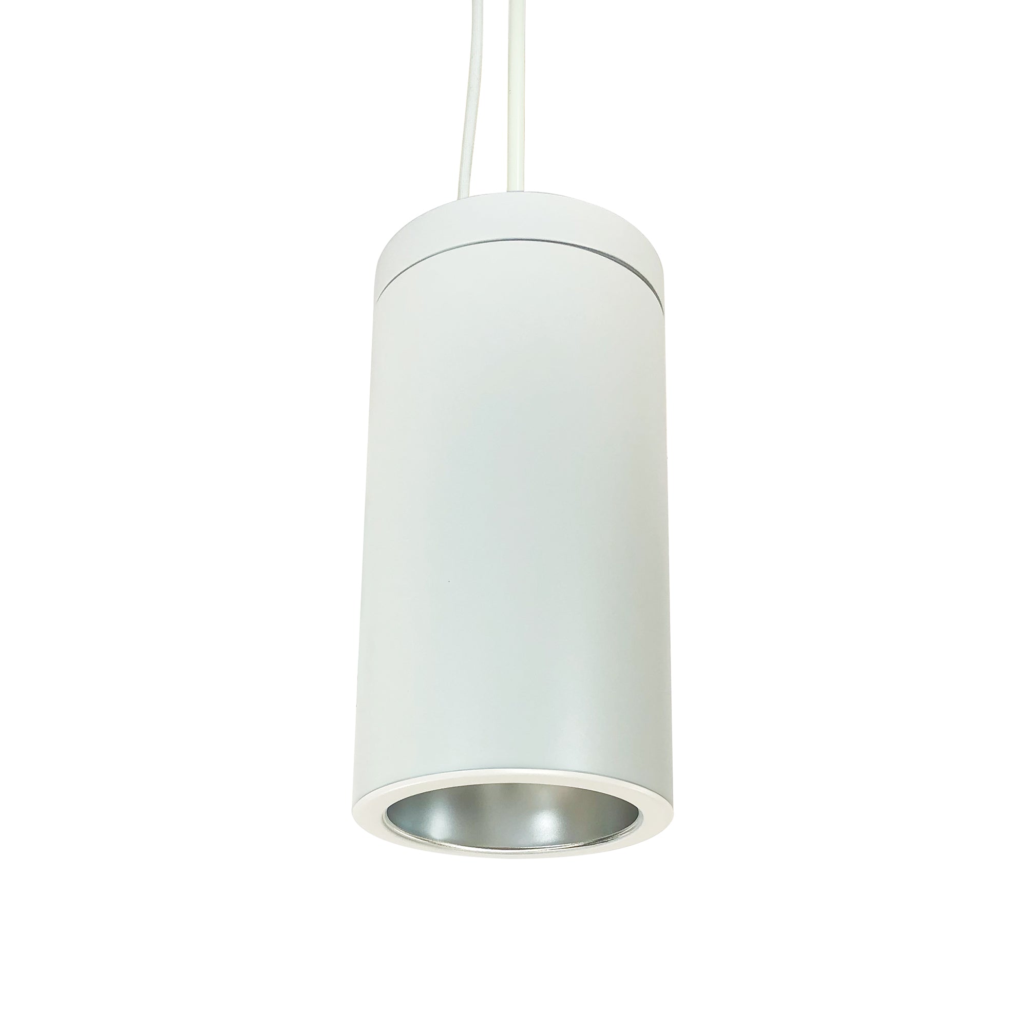 Nora Lighting NYLS2-6P35135FDWW6/PEM - Cylinder - 6 Inch CYL PENDANT 3500L 35K REF. FLOOD. DIFF/WH FLANGE 120V-277V 0-10V WH CYL, WIRED FOR EM