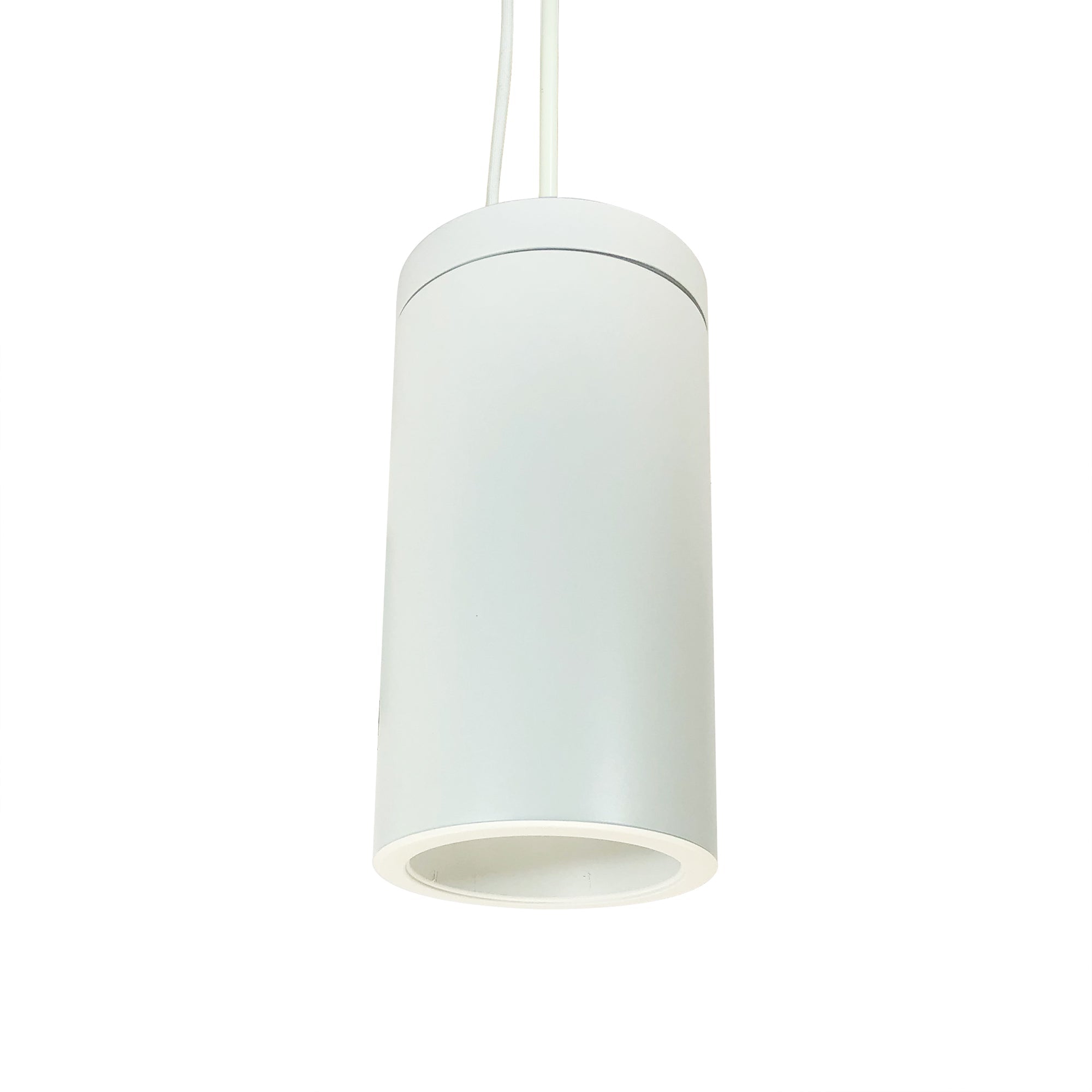 Nora Lighting NYLS2-6P15130FWWW3/PEM - Cylinder - 6 Inch CYL PENDANT 1500L 30K REF, FLOOD, WHT/WHT FLANGE WHT CYL 120V Triac/ELV, WIRED FOR EM