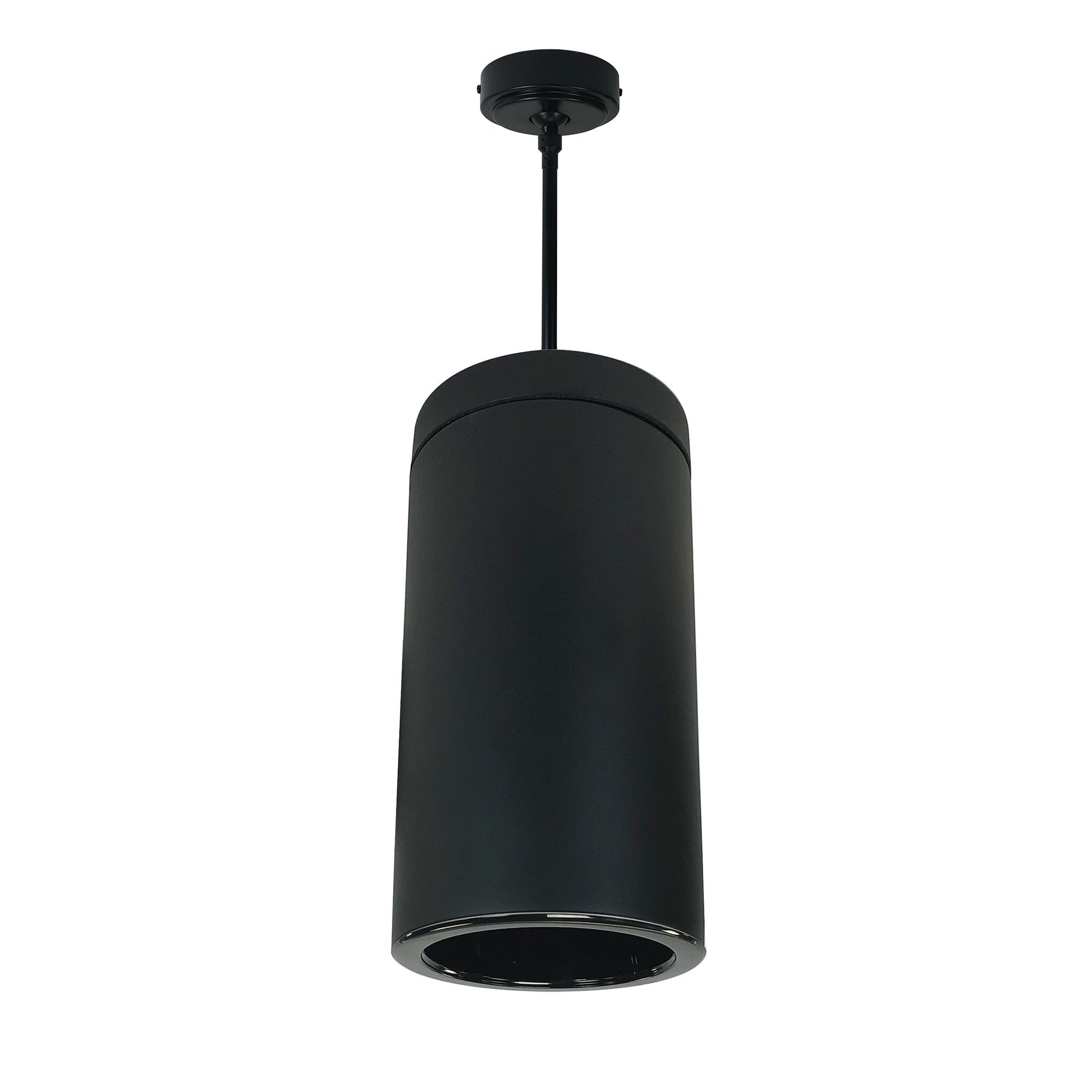 Nora Lighting NYLS2-6P09130FBBB6 - Cylinder - 6 Inch CYL PENDANT 900L 30K REF. FLOOD. BLK/BLK FLANGE 120-277V 0-10V