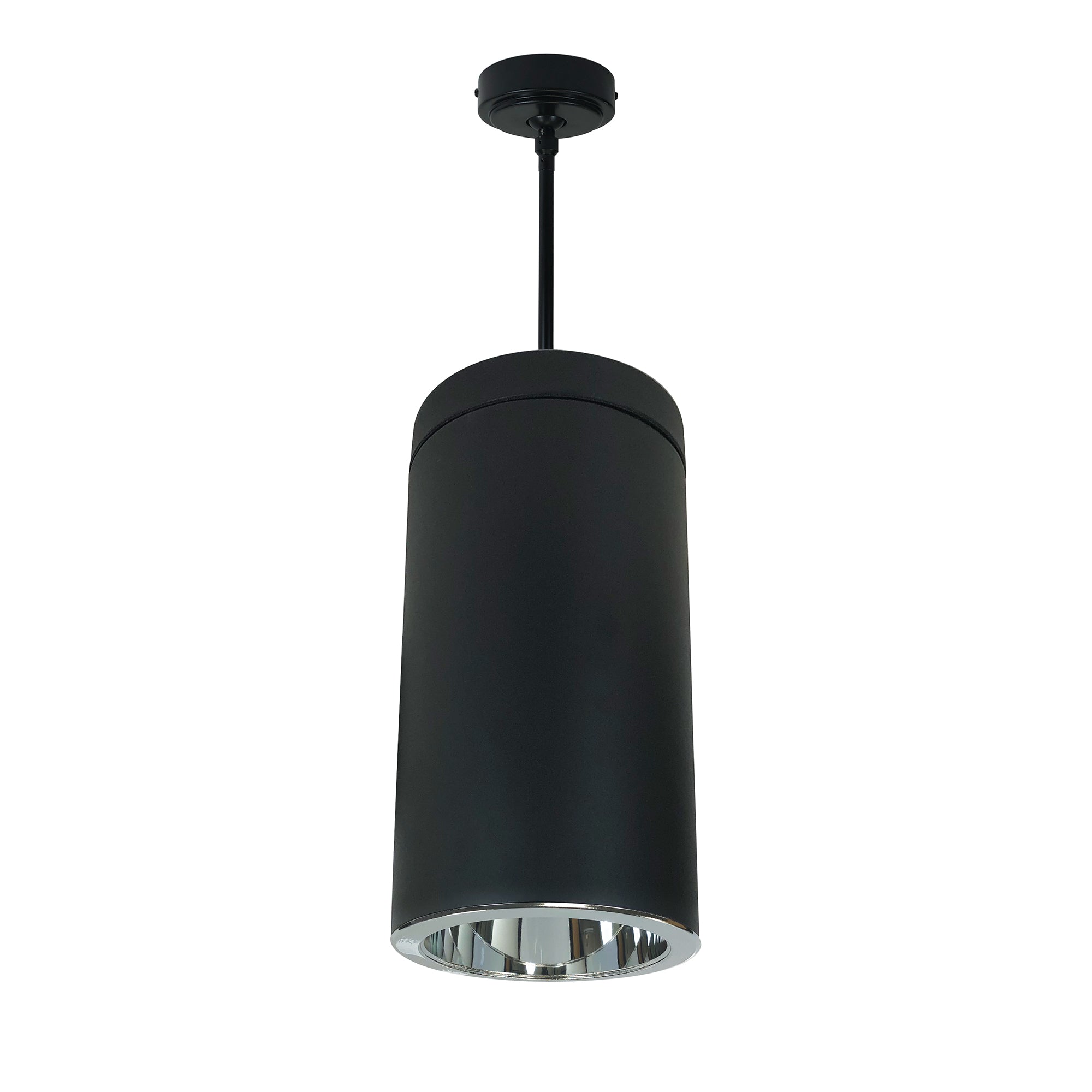 Nora Lighting NYLS2-6P15130MCCB6 - Cylinder - 6 Inch CYL PENDANT 1500L 30K REF. MED. FLD, CLEAR/CLEAR FLANGE, 120V, 0-10V, BLK CYL