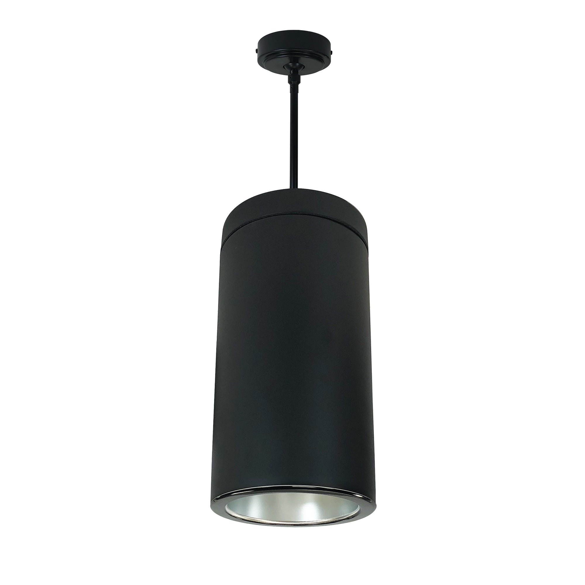 Nora Lighting NYLS2-6P35140MDBB6 - Cylinder - 6 Inch CYL PENDANT 3500L 40K REF, MED FLD, DIFF/BLK FLANGE 120V BLK CYL 120-277V 0-10V