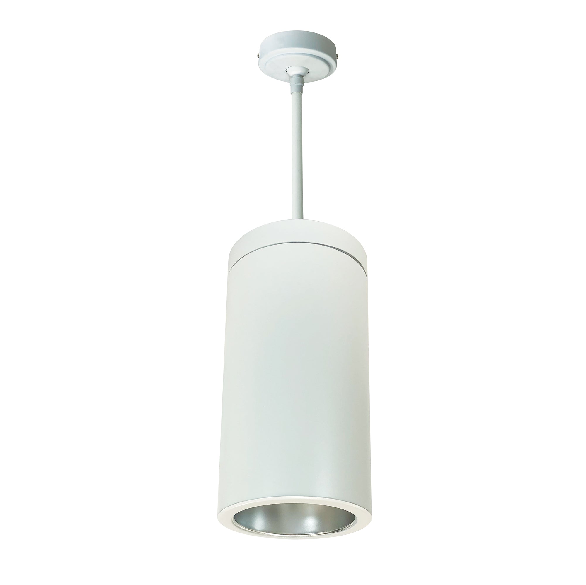 Nora Lighting NYLS2-6P09140FDWW3 - Cylinder - 6 Inch CYL PENDANT 900L 40K REF. FLOOD. DIFF/WH FLANGE 120V Triac/ELV WHT CYL