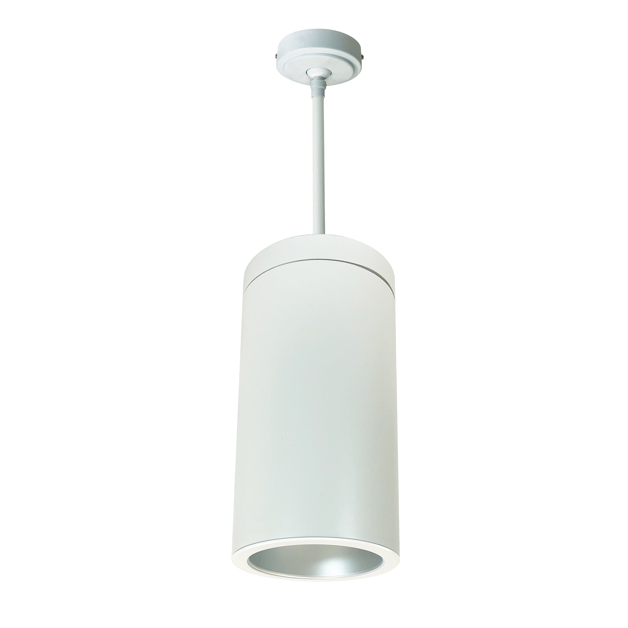 Nora Lighting NYLS2-6P15140MHWW3 - Cylinder - 6 Inch CYL PENDANT 1500L 40K  REF. MED. HZ/WHT FLANGE 120V Triac/ELV WHT CYL