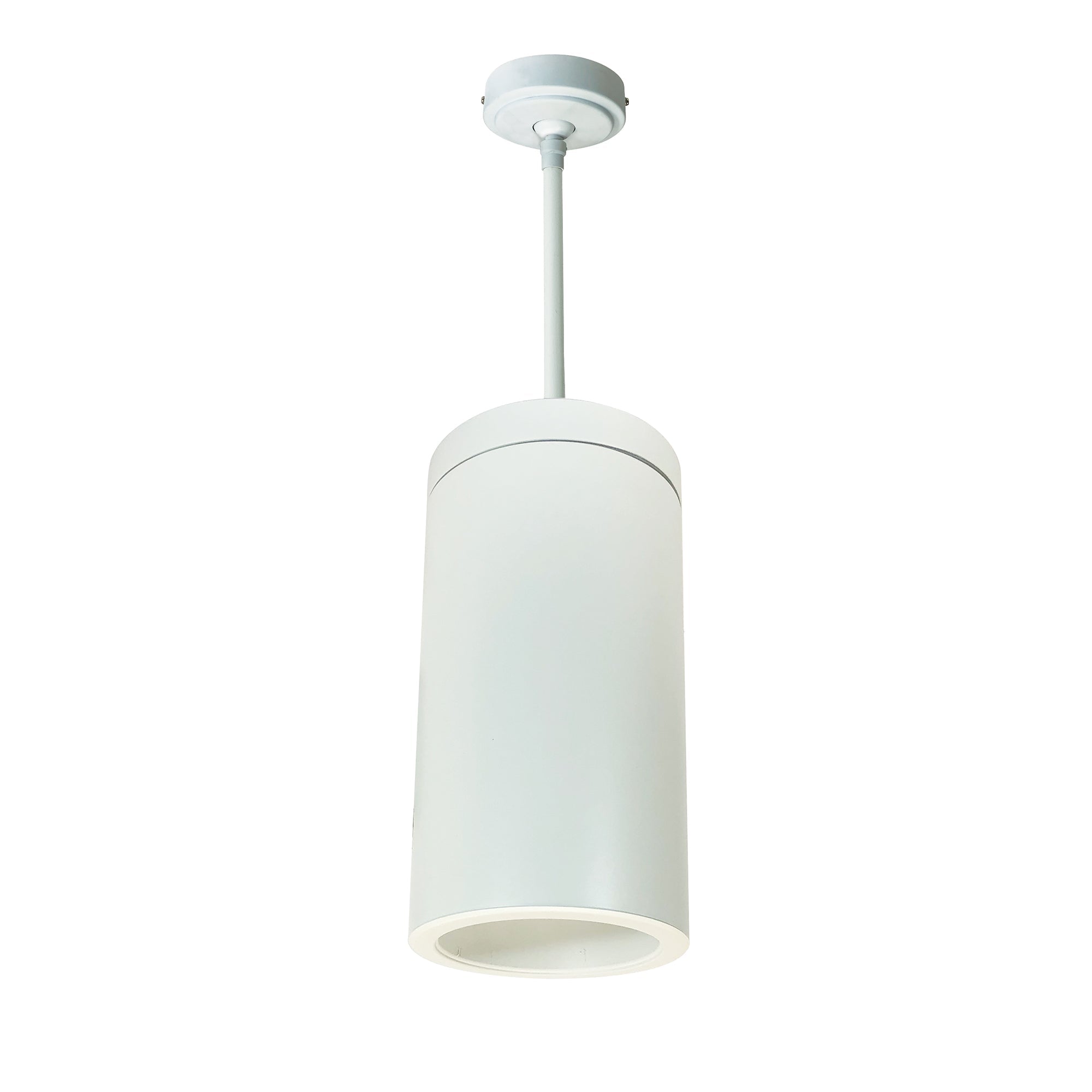 Nora Lighting NYLS2-6P09135FWWW6 - Cylinder - 6 Inch CYL PENDANT 900L 35K REF. FLD, WHT/WHT FLANGE, 120V, 0-10V, WHT CYL